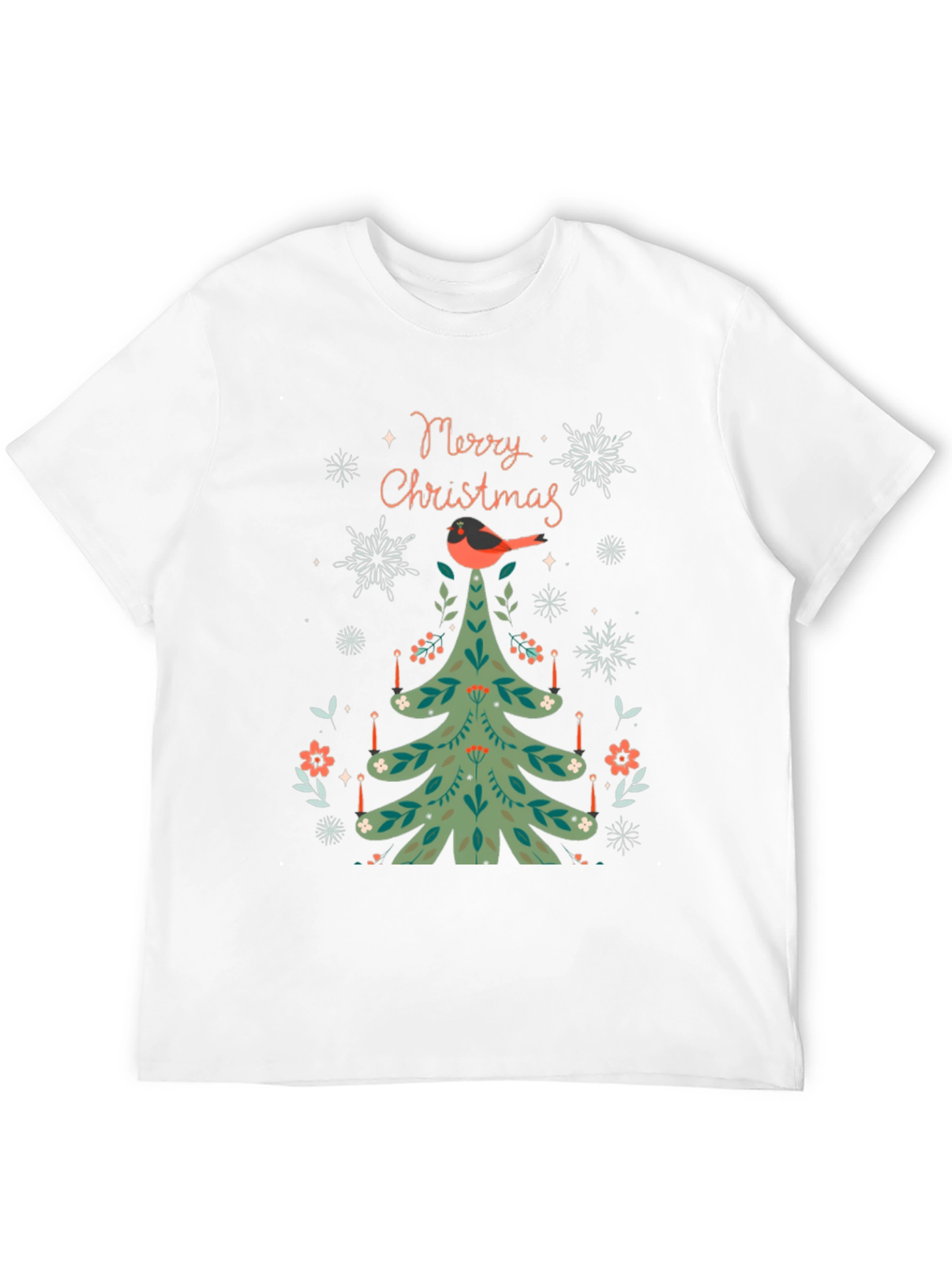 Festive Christmas Tree Bird T-Shirt