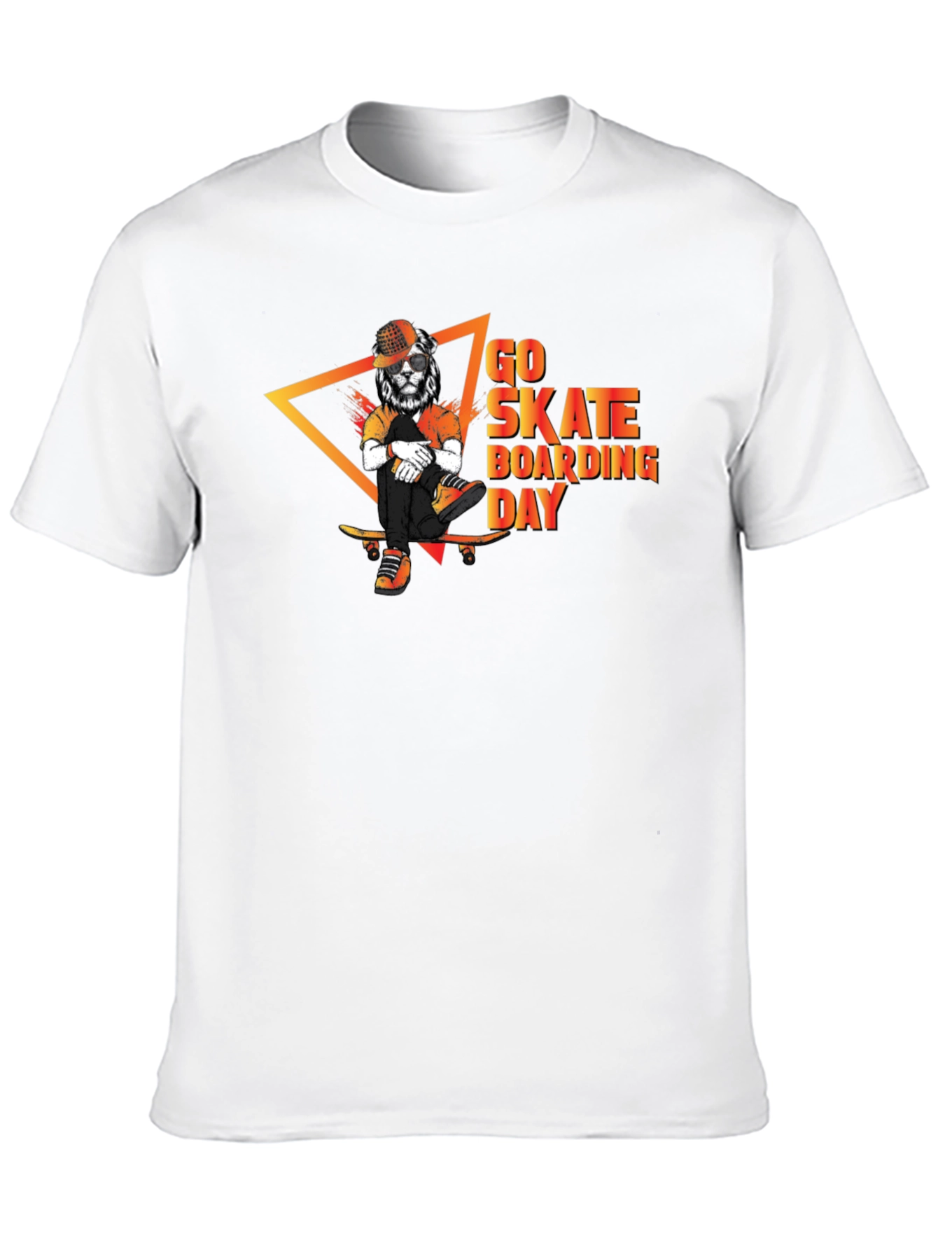 Go Skateboarding Day T-Shirt Lion Skater Graphic Tee