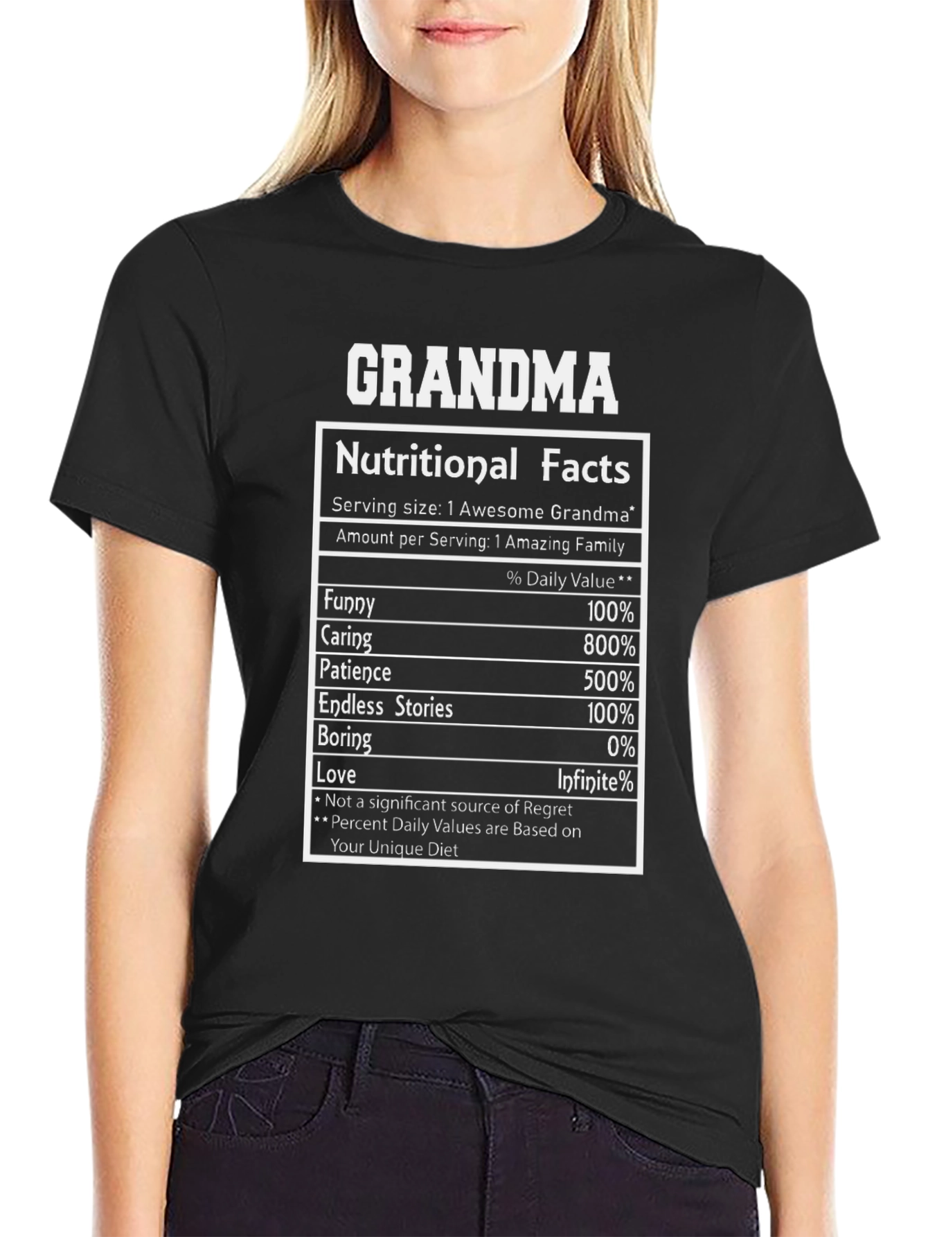 Grandma Nutritional Facts Funny T-Shirt