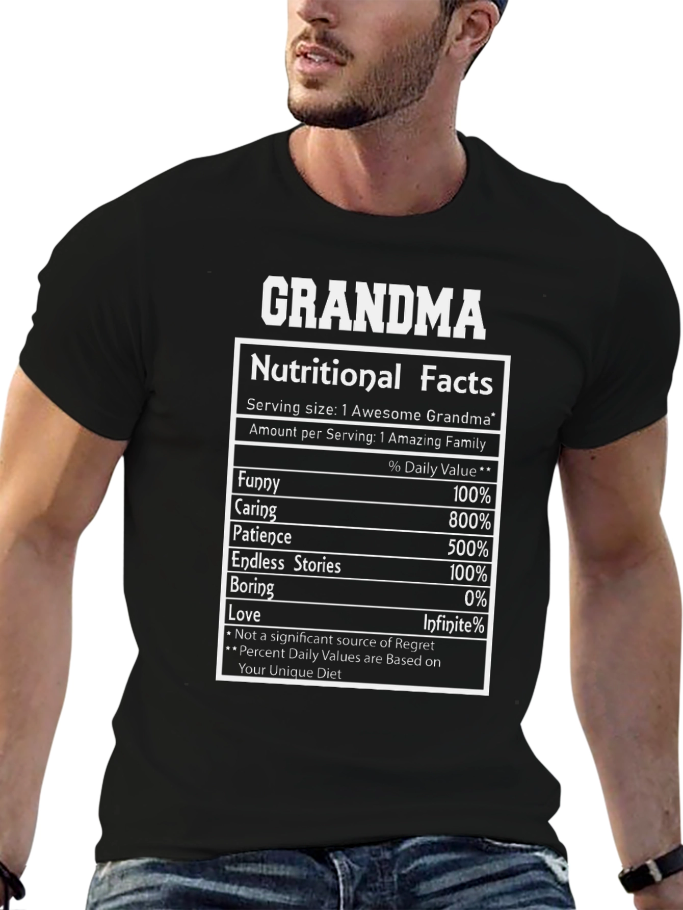 Grandma Nutritional Facts Funny T-Shirt