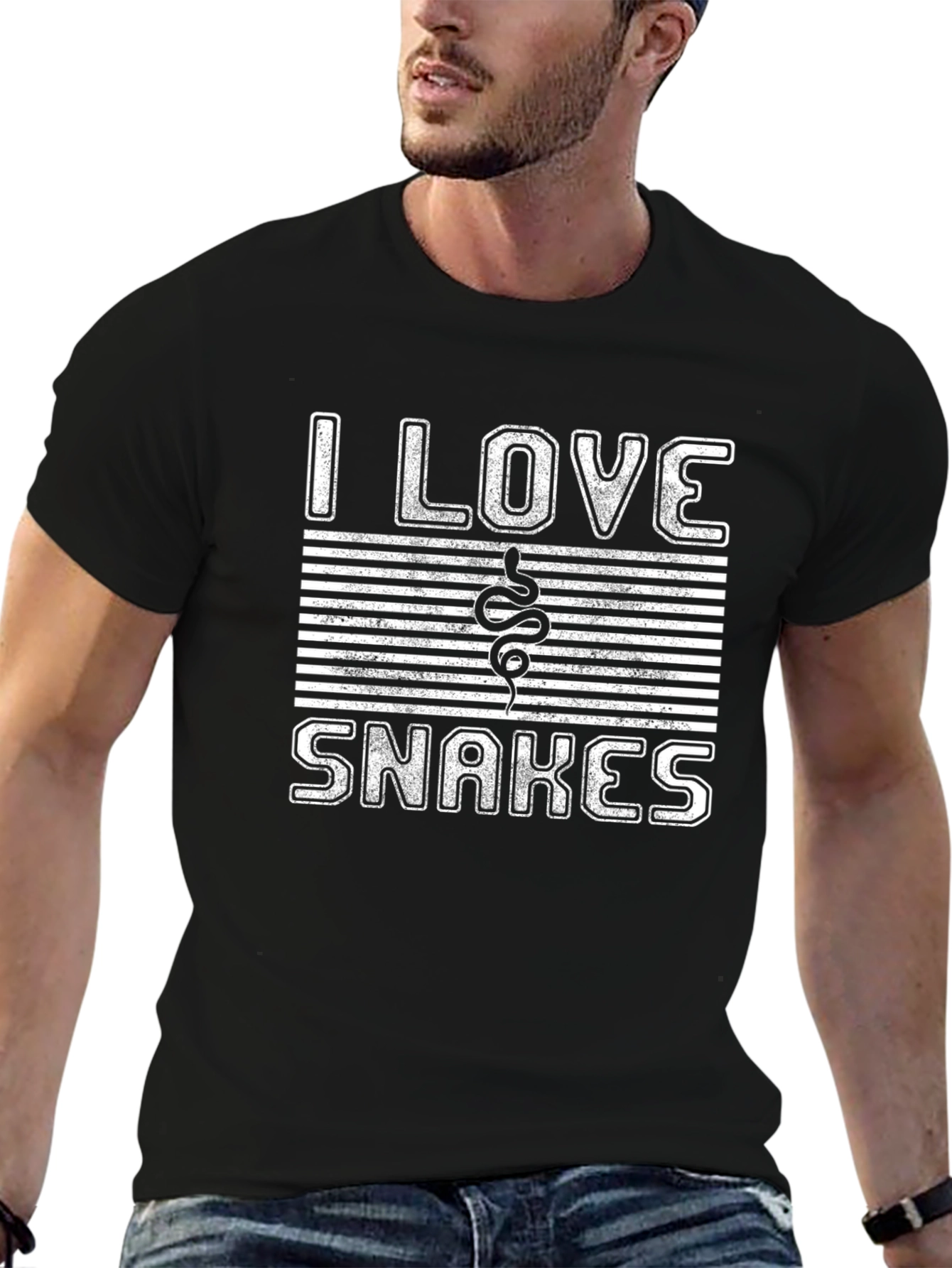 I Love Snakes Graphic Tee - Black