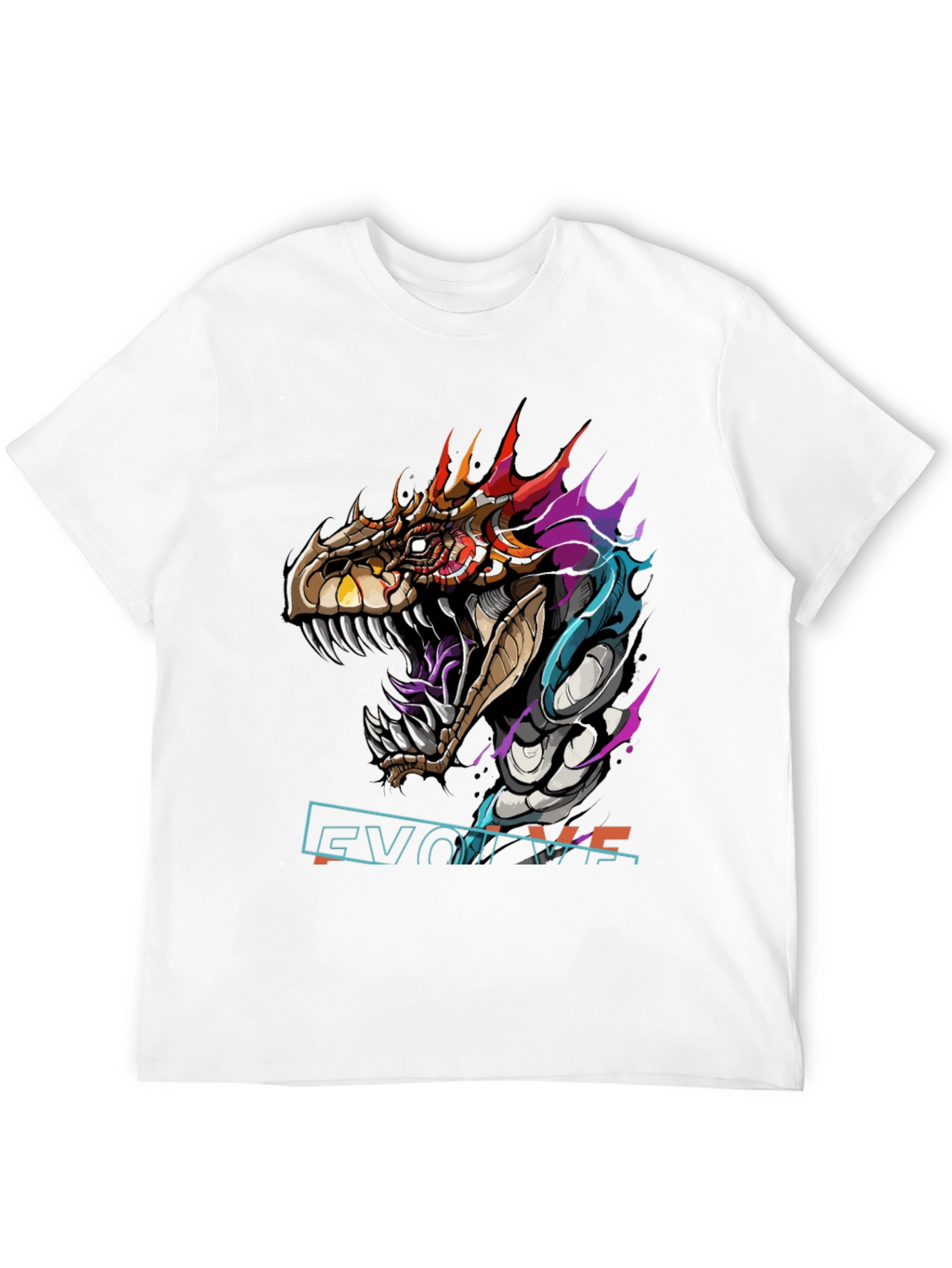 Evolve Dragon Graphic Tee - Black Cotton T-Shirt