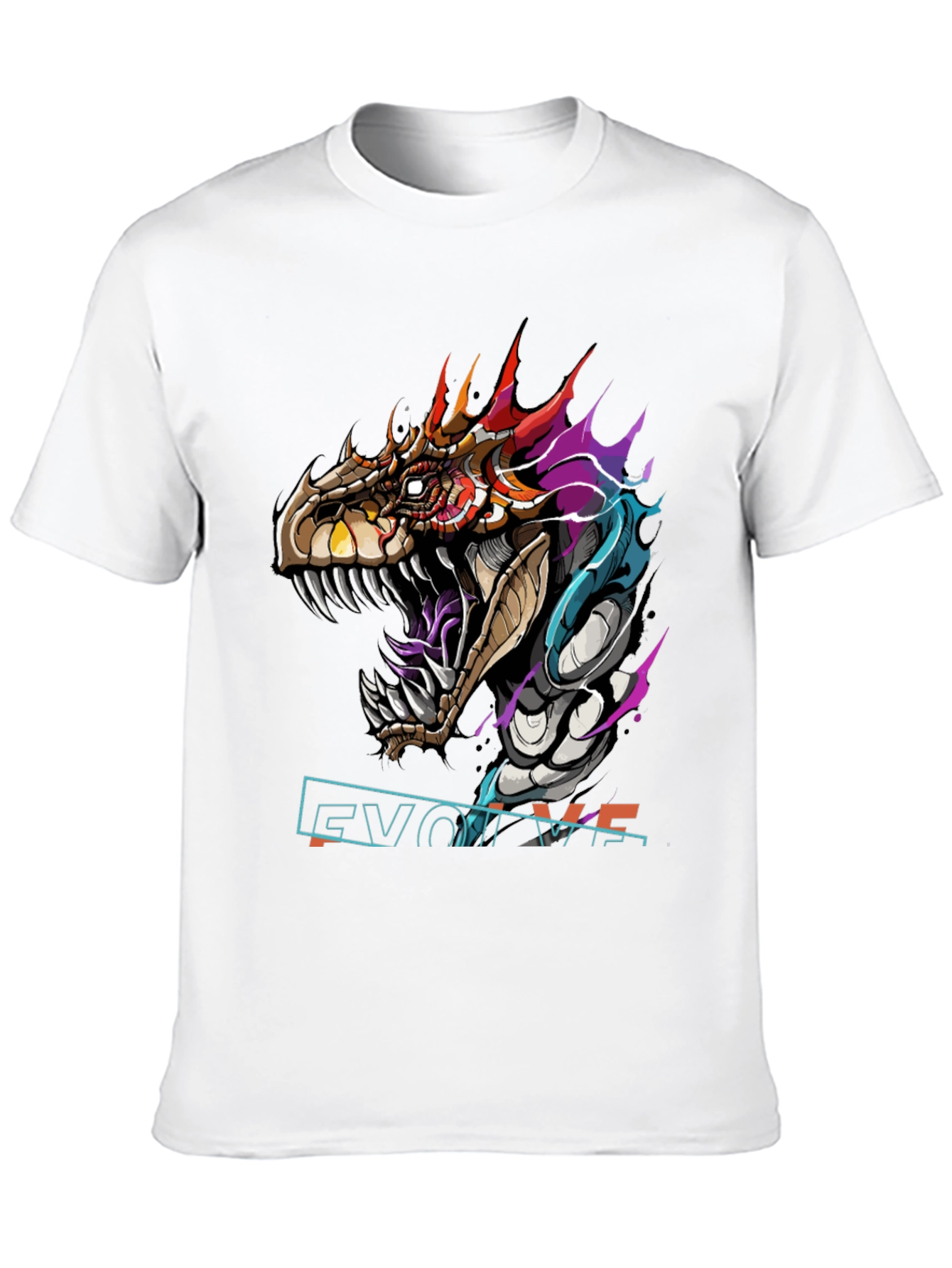 Evolve Dragon Graphic Tee - Black Cotton T-Shirt