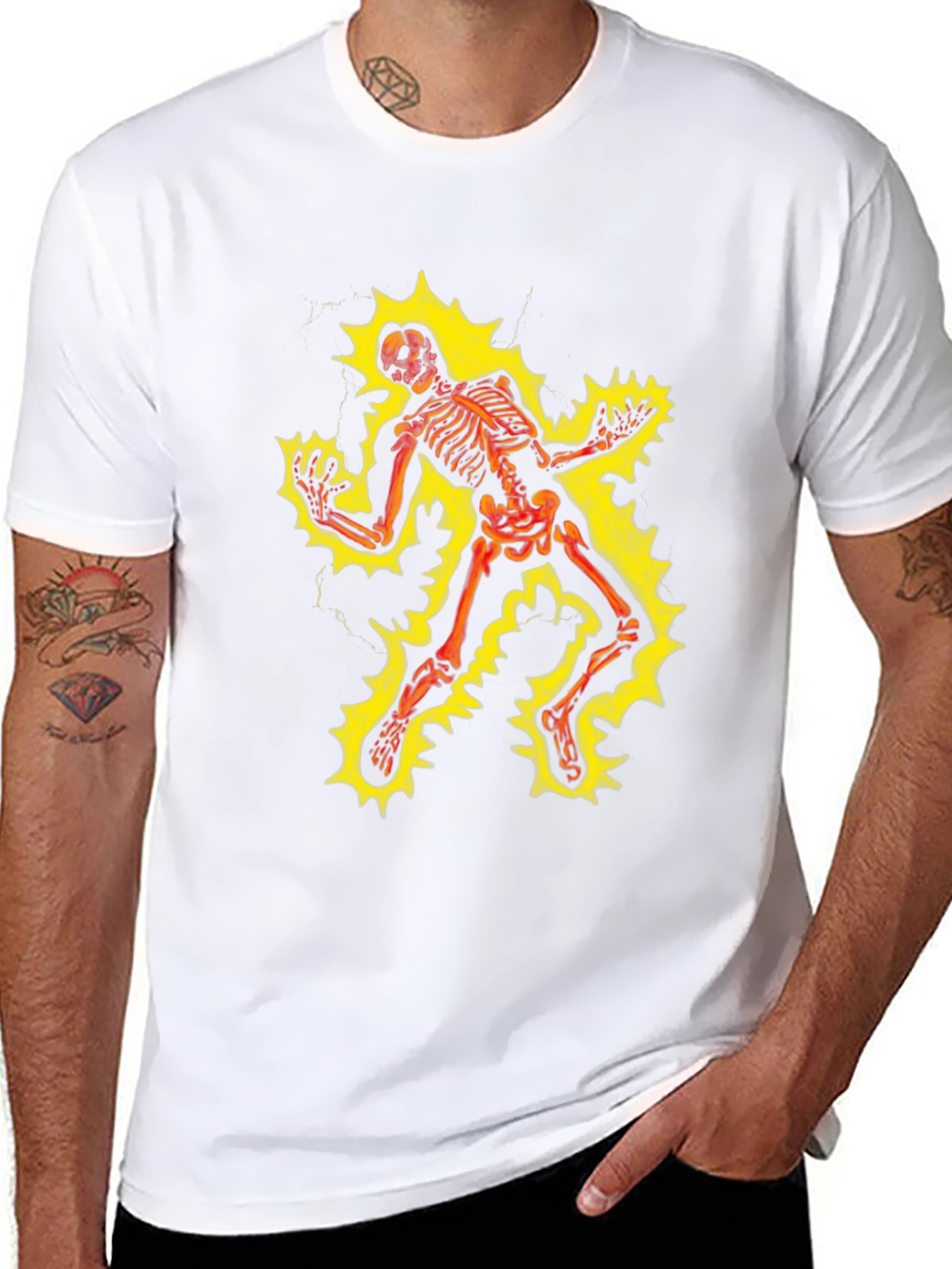 Electrified Skeleton Graphic T-Shirt