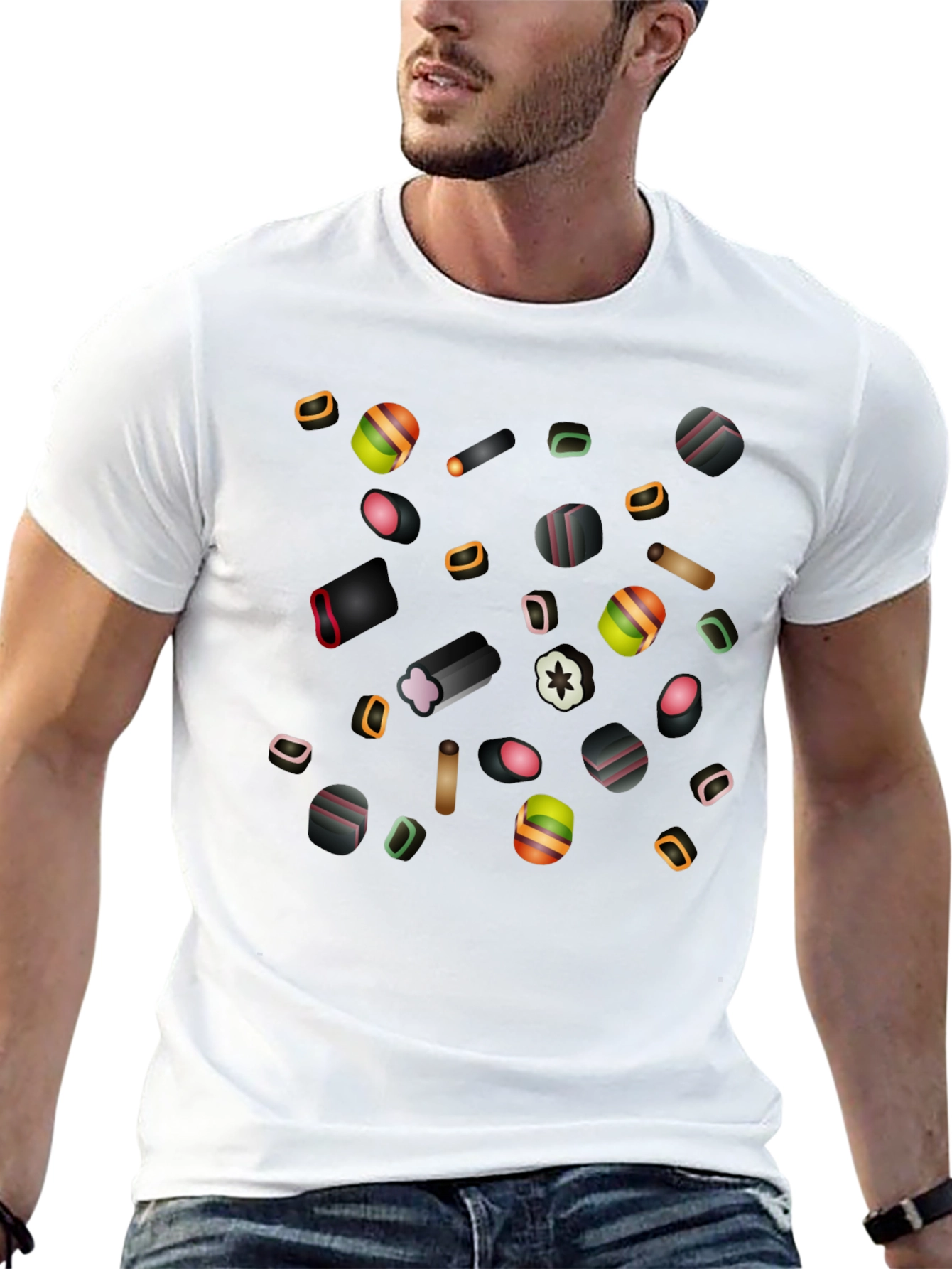 Liquorice Candy Print Black T-Shirt