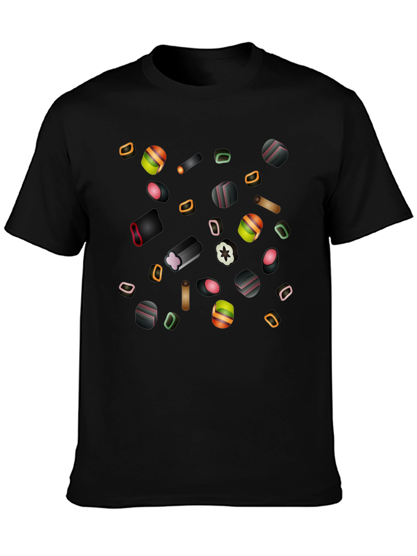Liquorice Candy Print Black T-Shirt