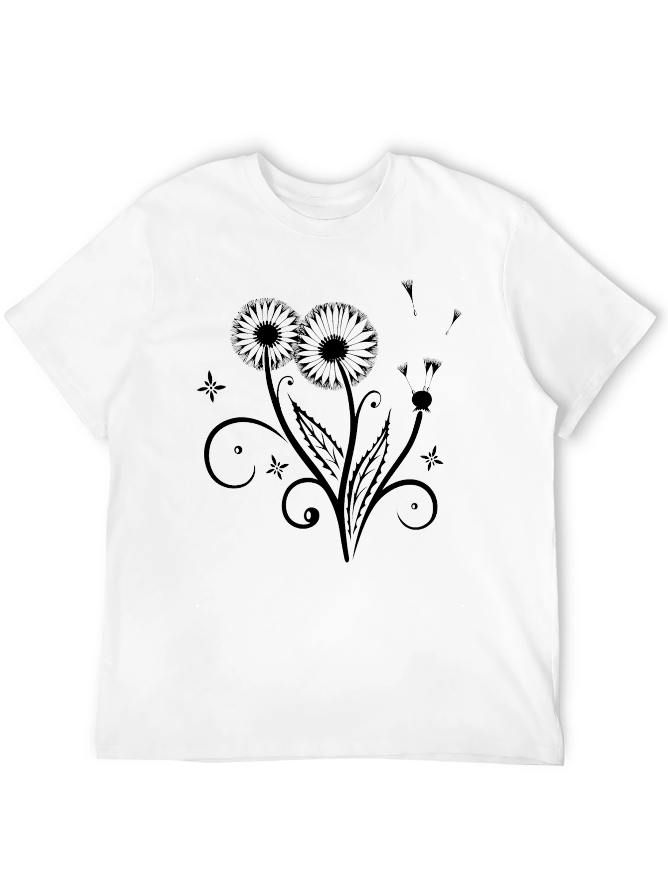 Black Floral Graphic Tee - Stylish Comfort