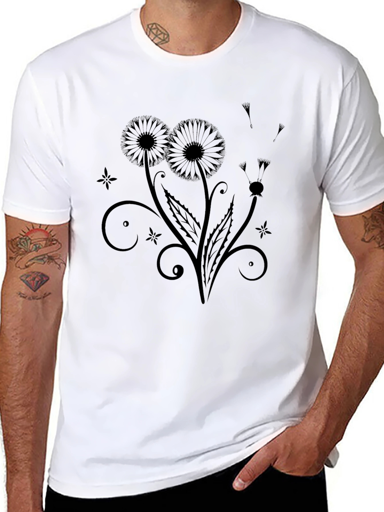 Black Floral Graphic Tee - Stylish Comfort