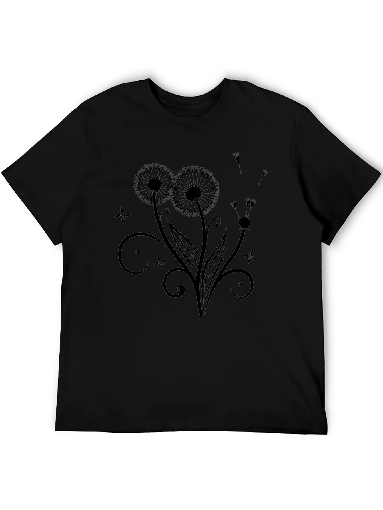 Black Floral Graphic Tee - Stylish Comfort