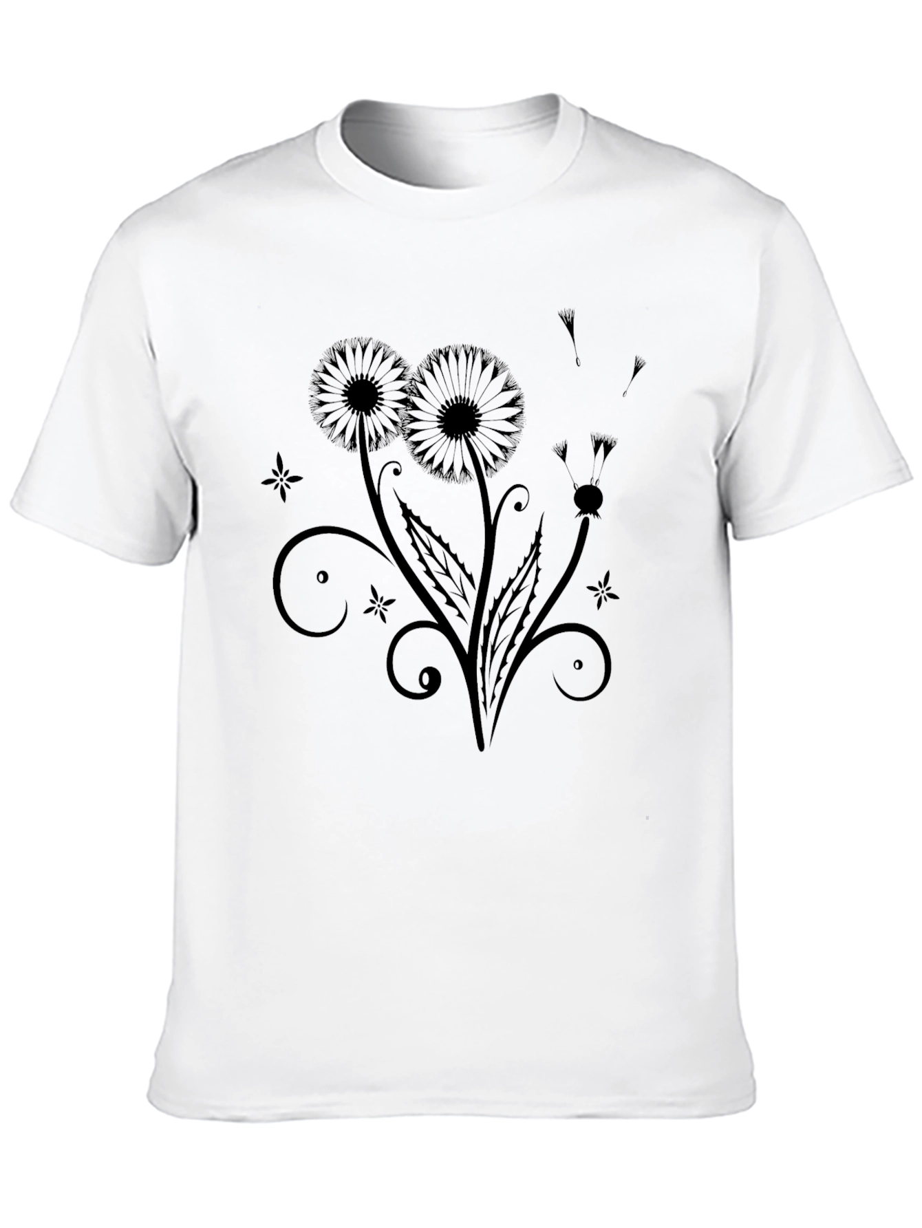 Black Floral Graphic Tee - Stylish Comfort