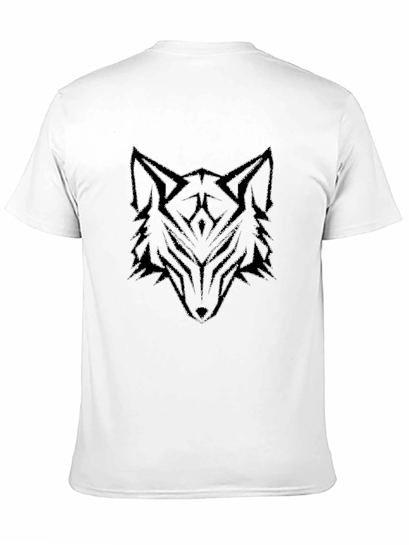 Geometric Wolf Graphic Tee - Black T-Shirt