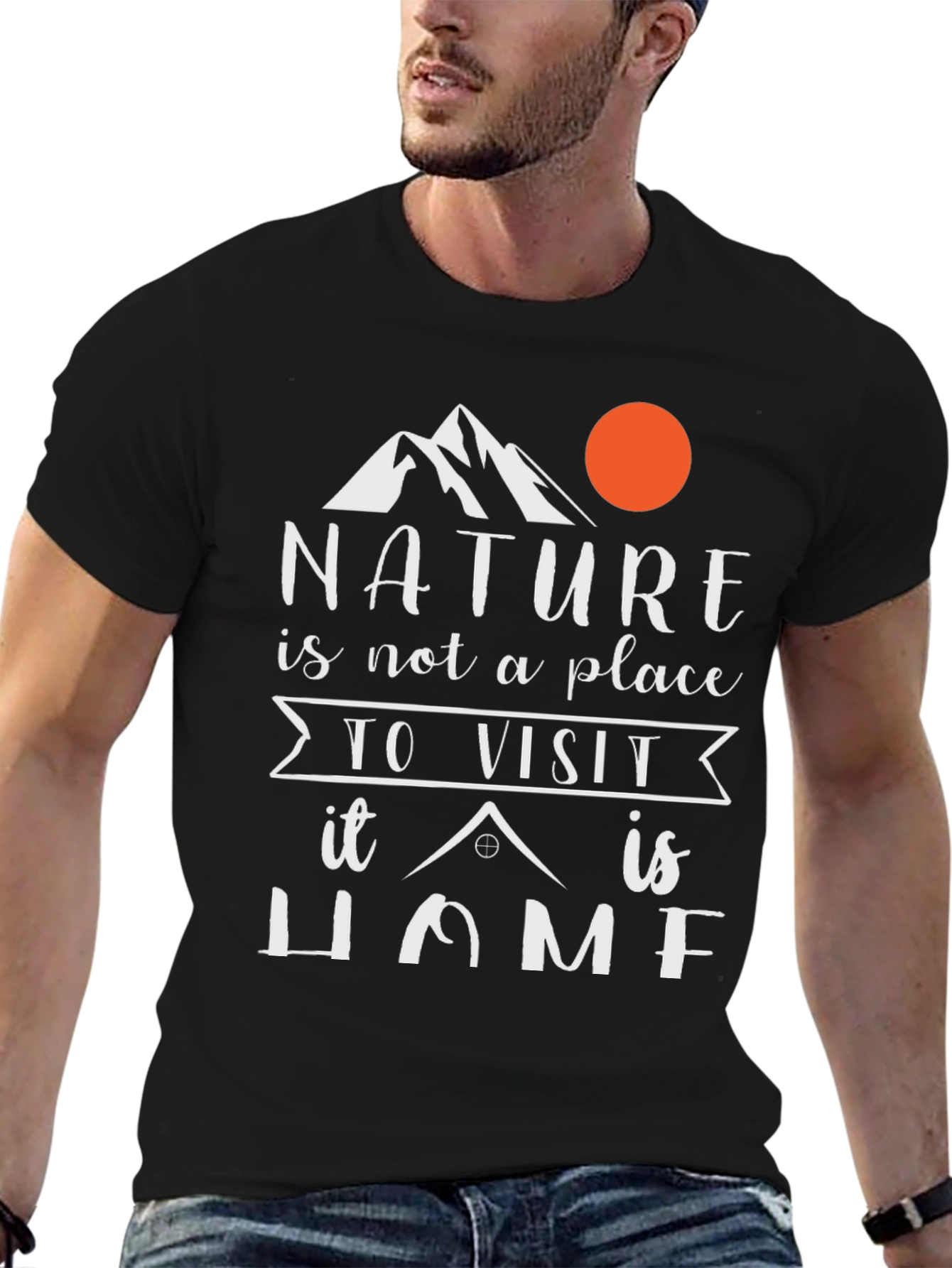 Nature is Home Black Graphic Tee
