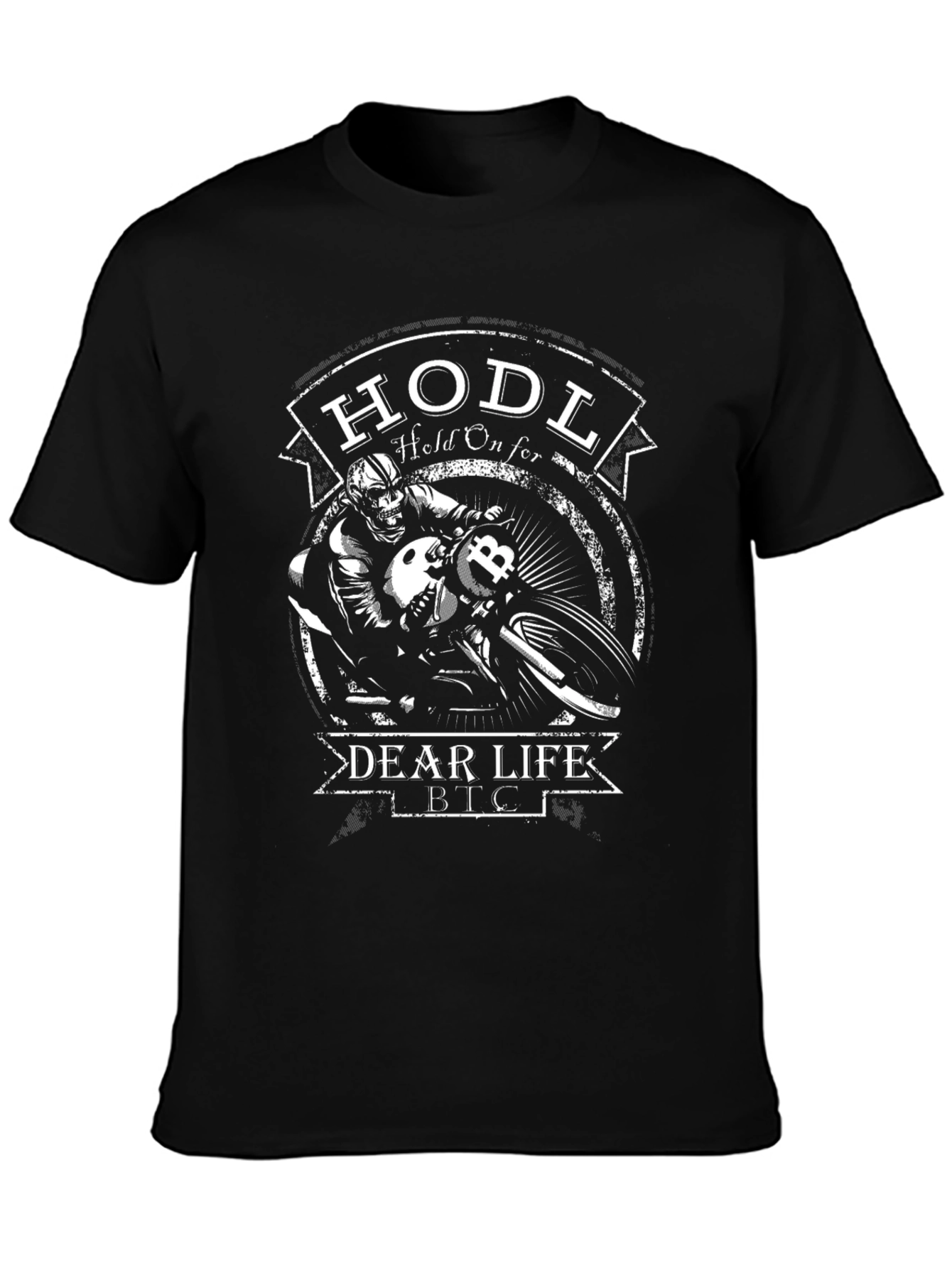 HODL Bitcoin BTC Motorcycle T-Shirt