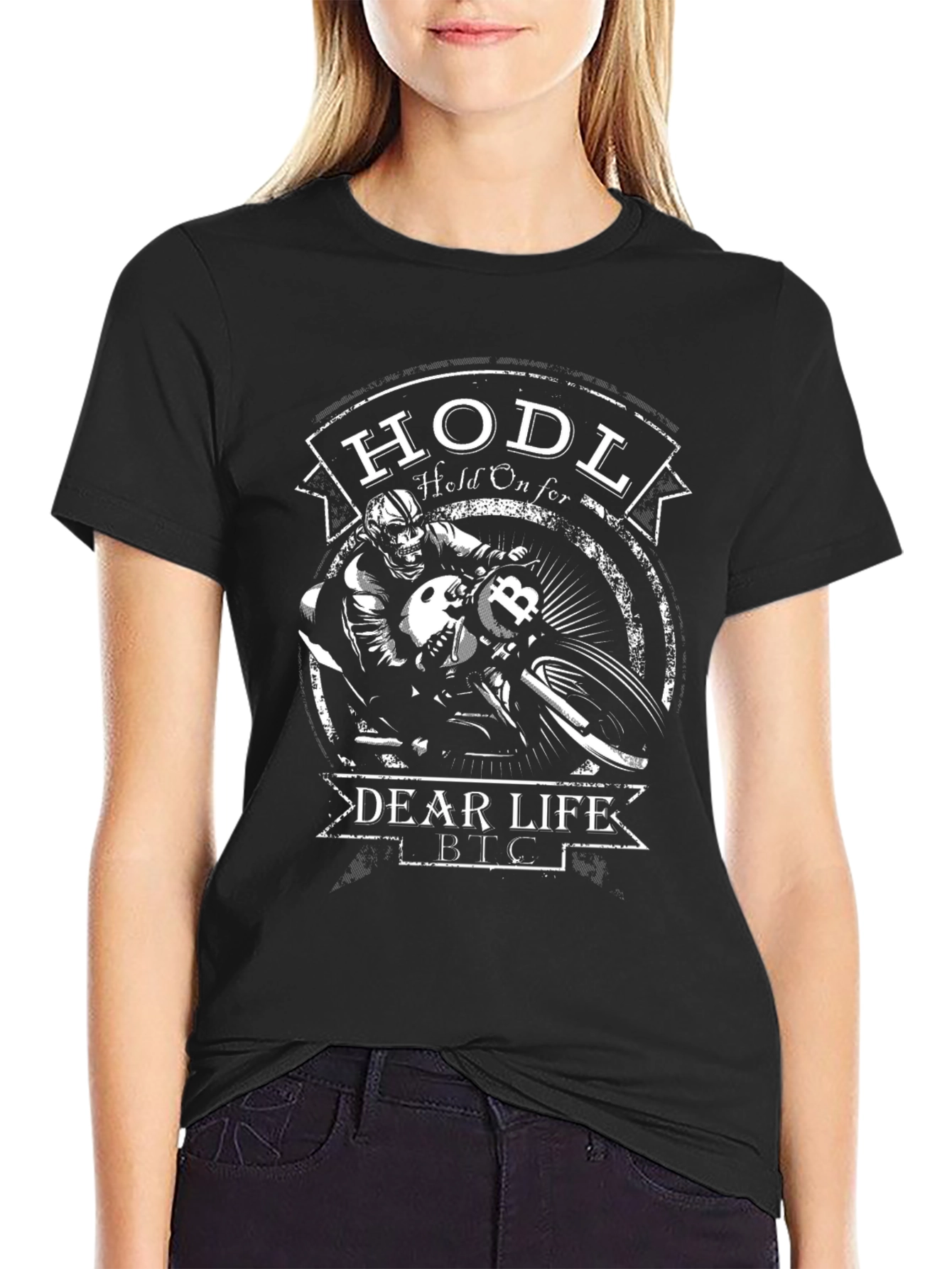 HODL Bitcoin BTC Motorcycle T-Shirt