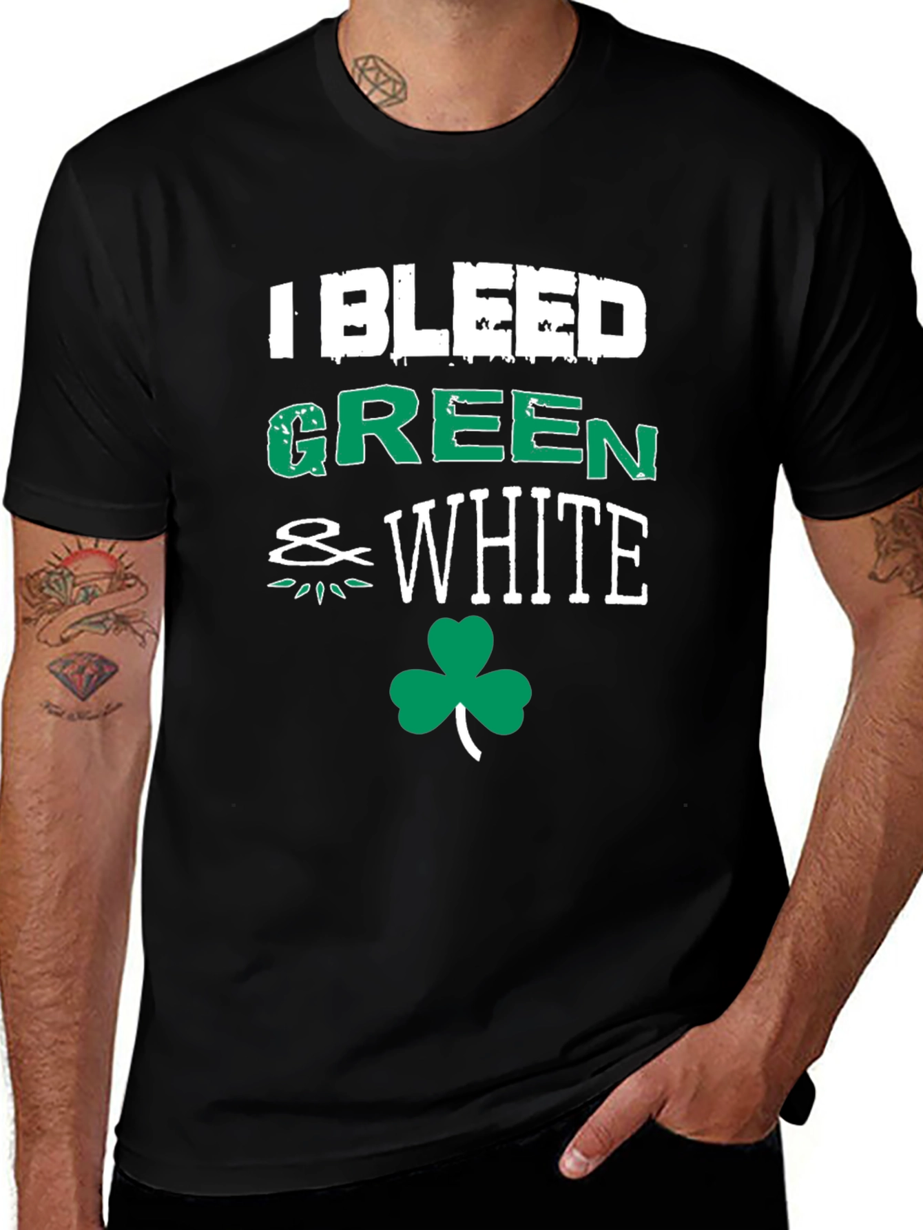 I Bleed Green & White St. Patricks Day T-Shirt