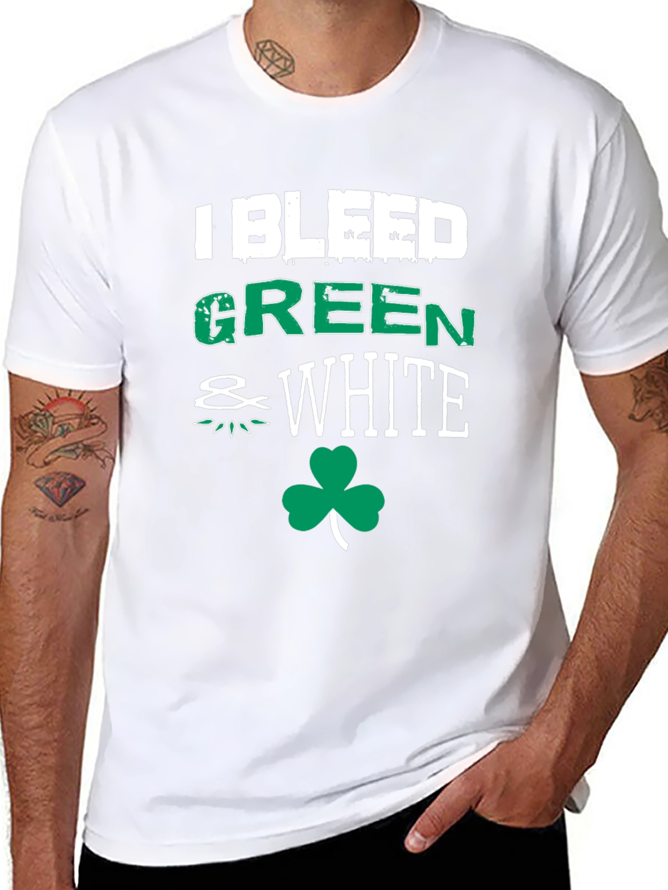 I Bleed Green & White St. Patricks Day T-Shirt