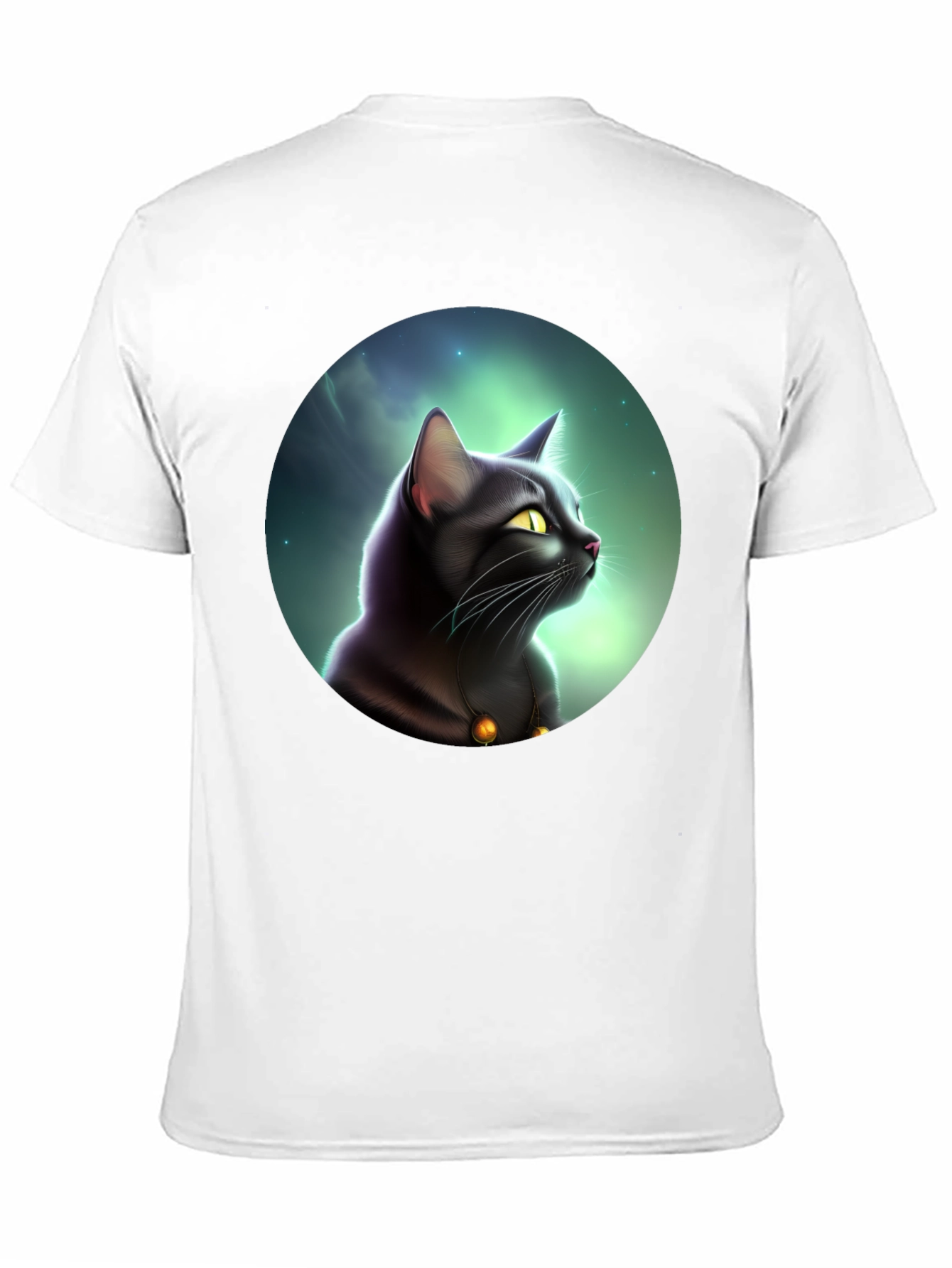 Mystic Cat Graphic Tee - Black Cotton Comfort