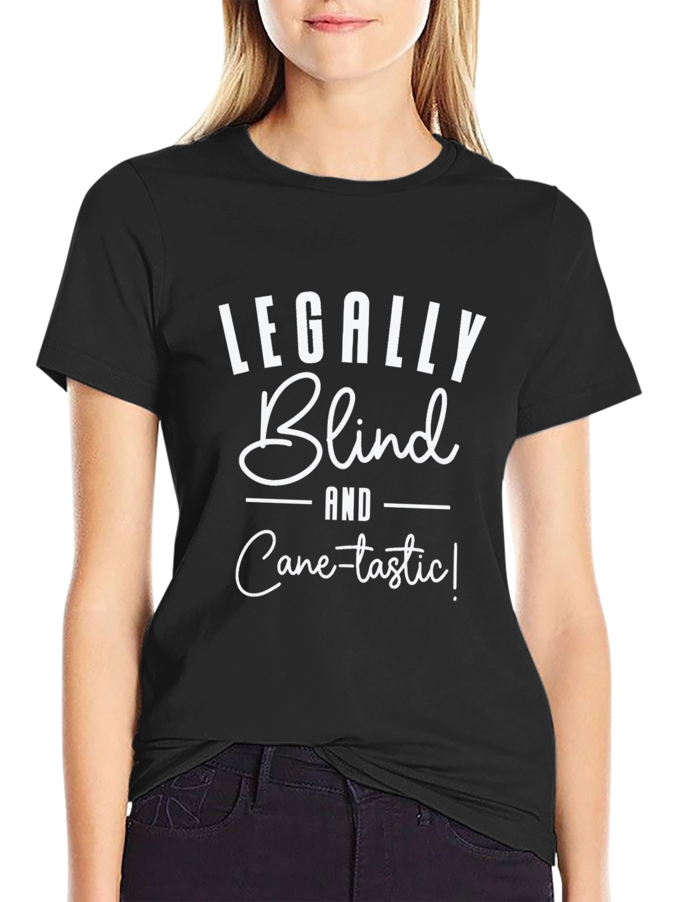 Legally Blind Cane-tastic Black T-Shirt