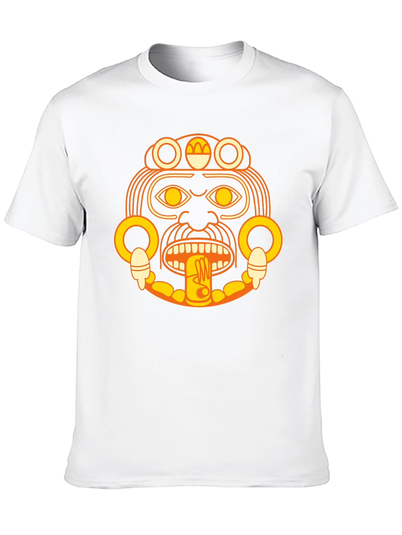 Aztec Sun God Graphic Black T-Shirt