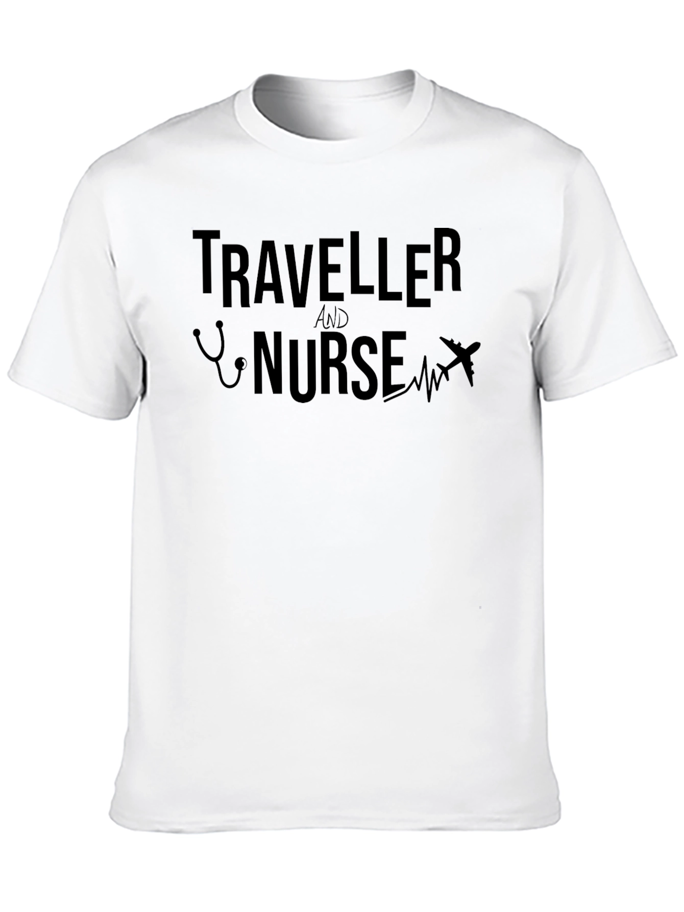 Traveller and Nurse Graphic Tee - Black Cotton T-Shirt