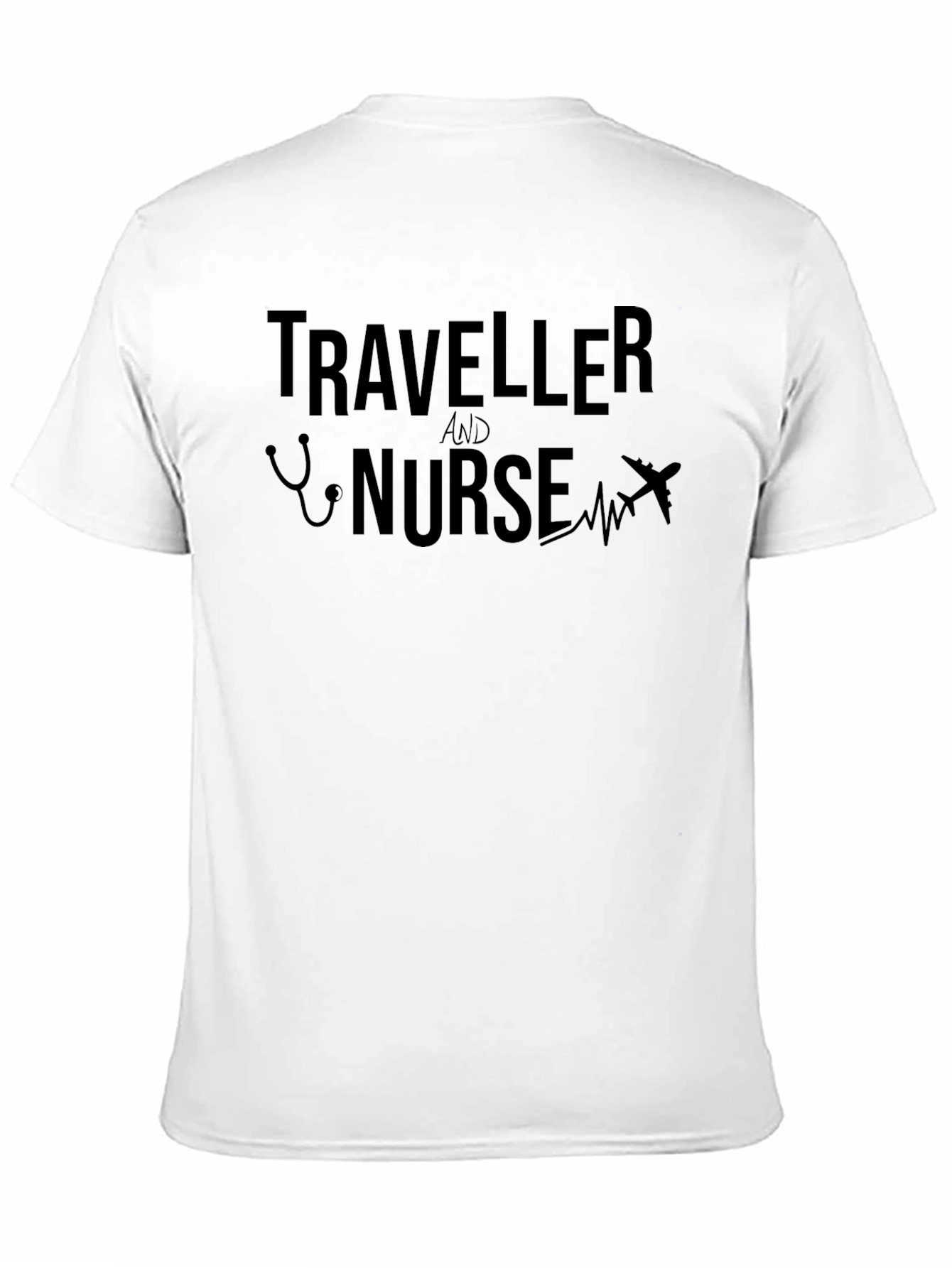 Traveller and Nurse Graphic Tee - Black Cotton T-Shirt