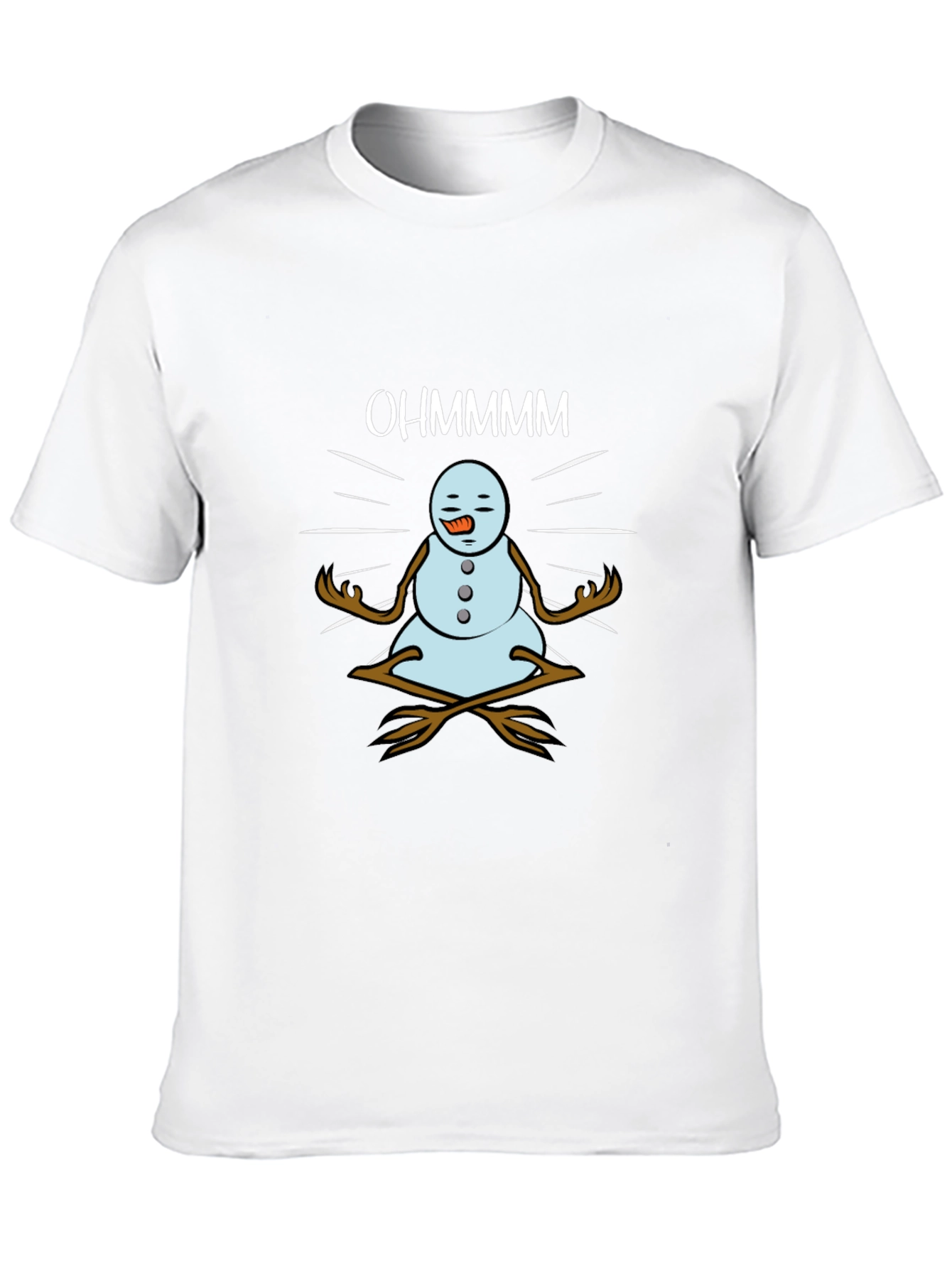 OHMMMMM Snowman Meditation Black T-Shirt