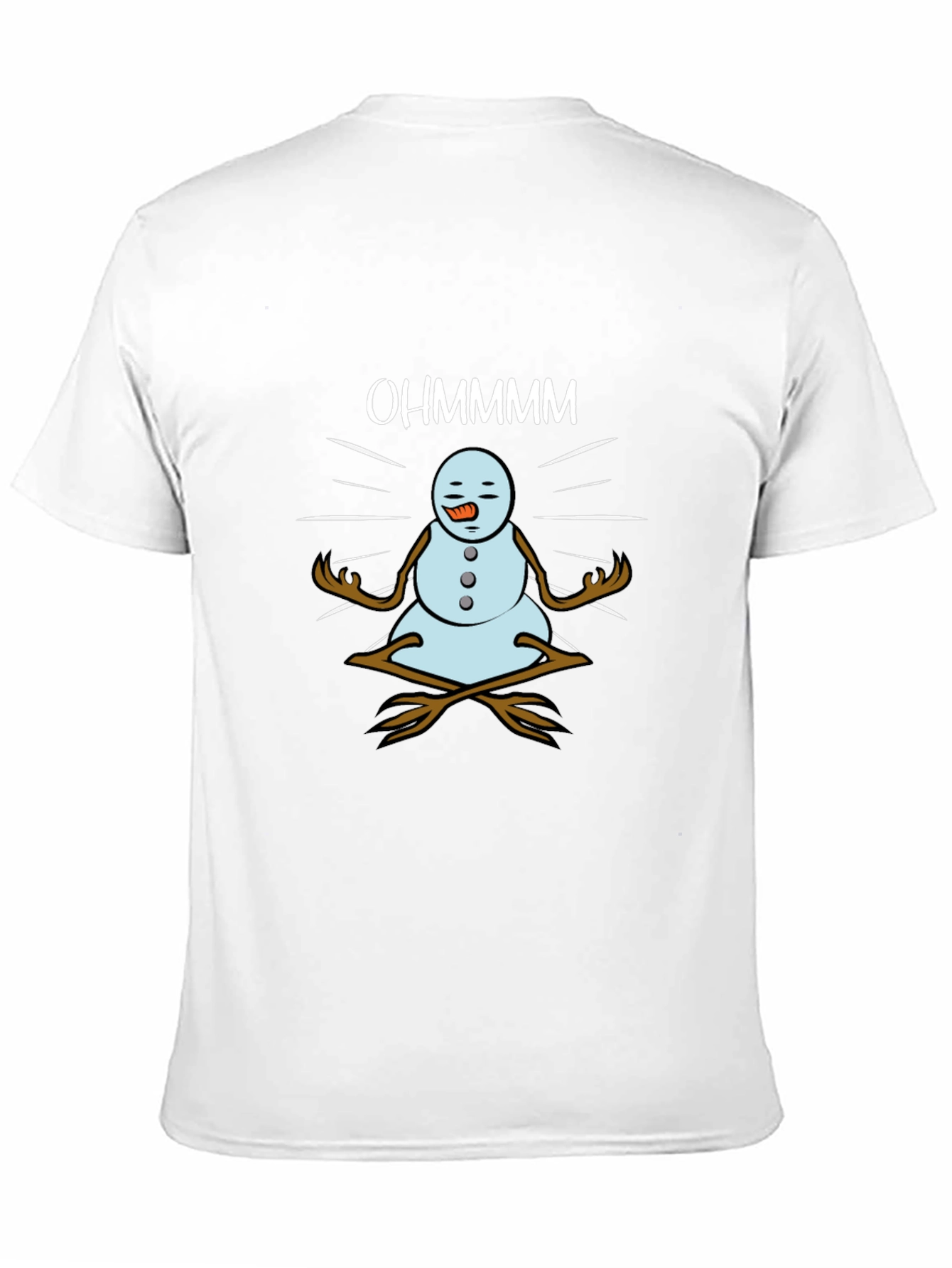 OHMMMMM Snowman Meditation Black T-Shirt