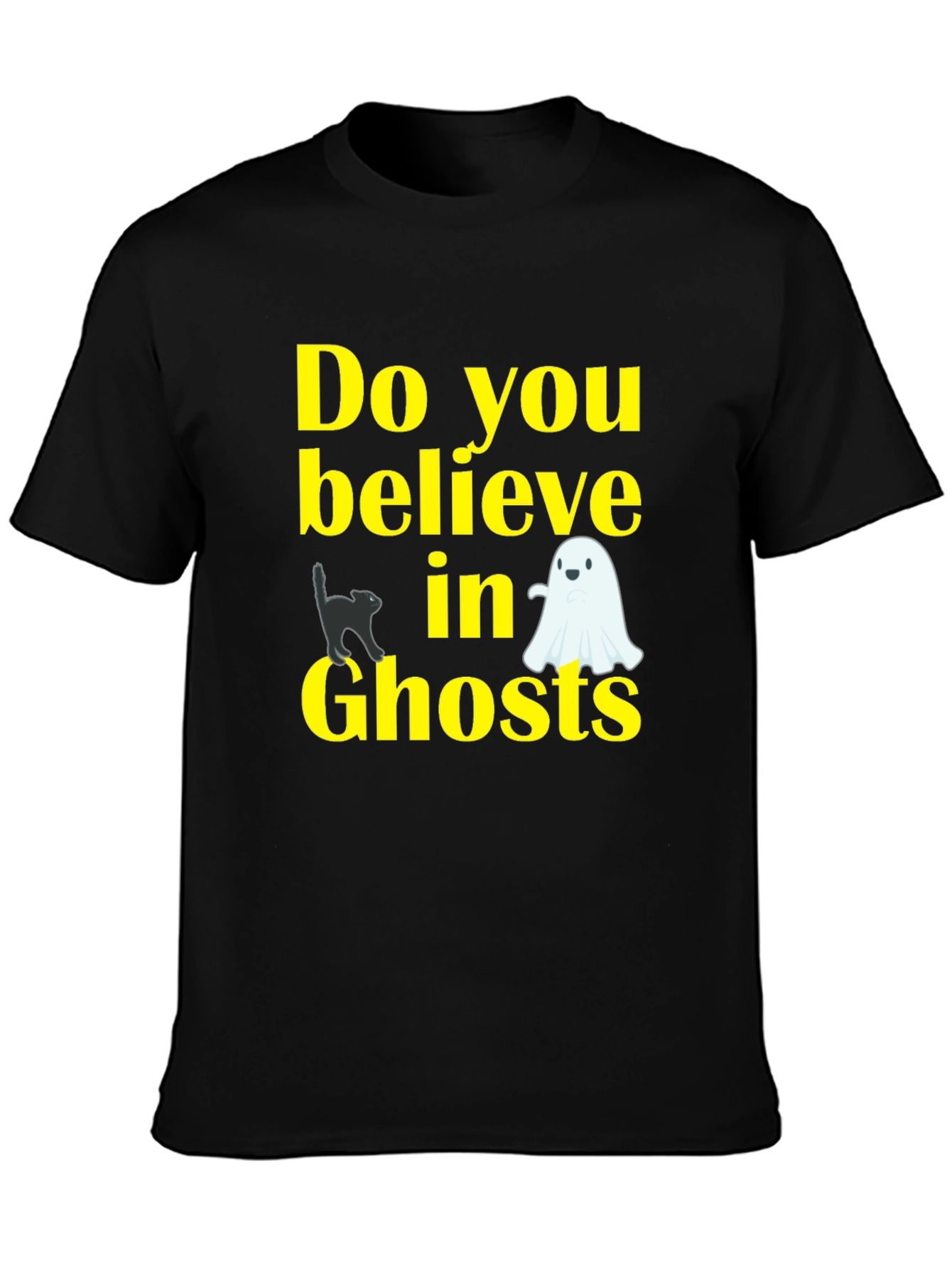 Halloween Ghost Cat Graphic Tee