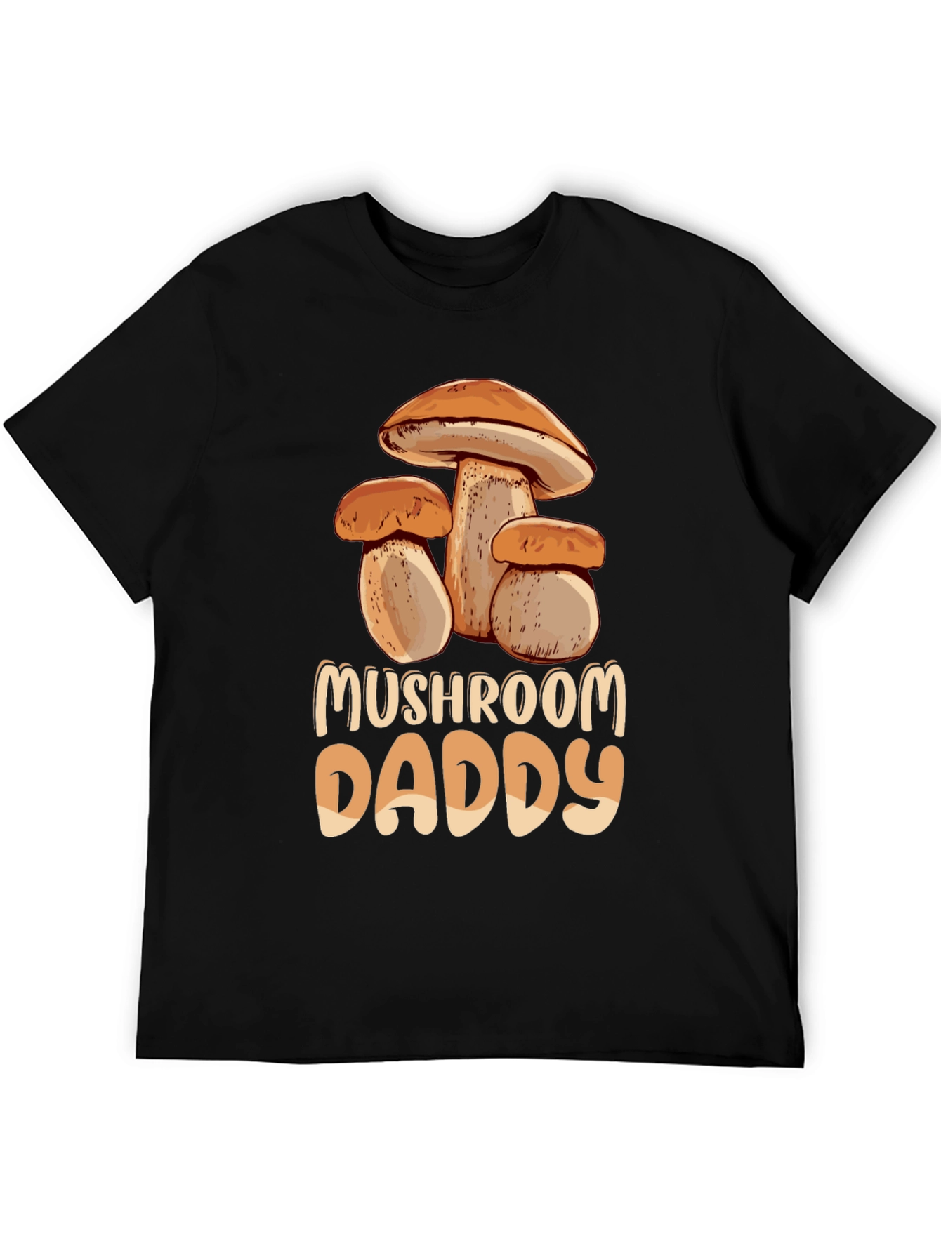 Mushroom Daddy Graphic Tee - Black Cotton T-Shirt