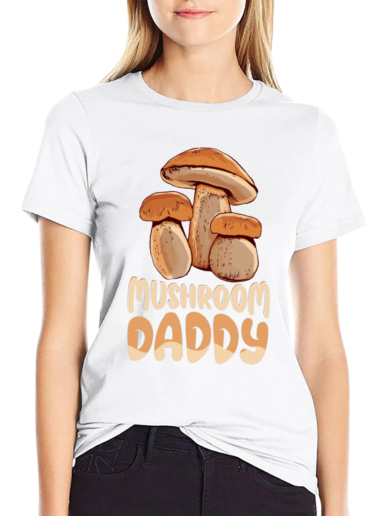 Mushroom Daddy Graphic Tee - Black Cotton T-Shirt