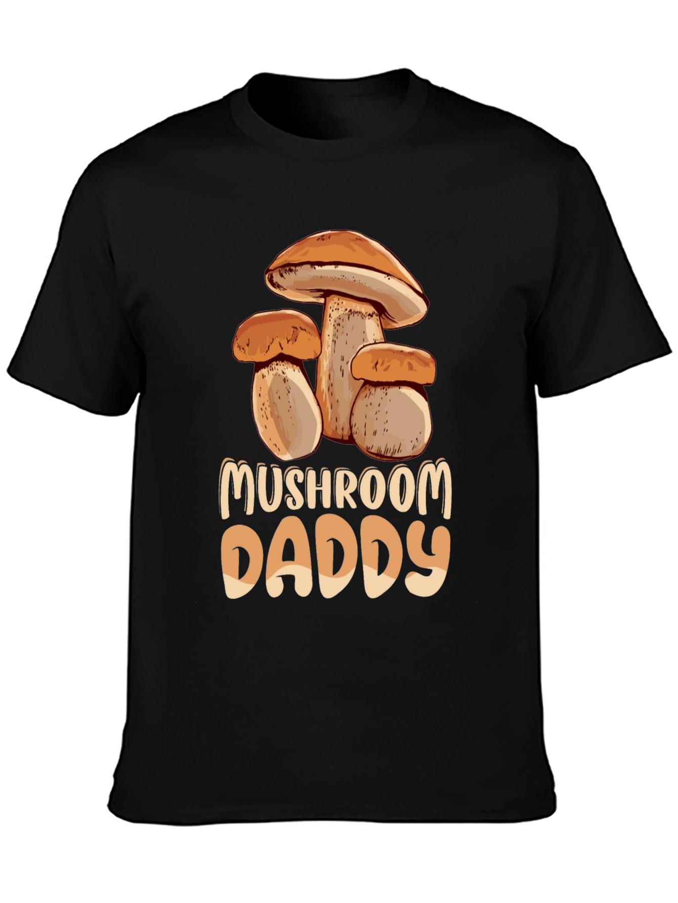 Mushroom Daddy Graphic Tee - Black Cotton T-Shirt