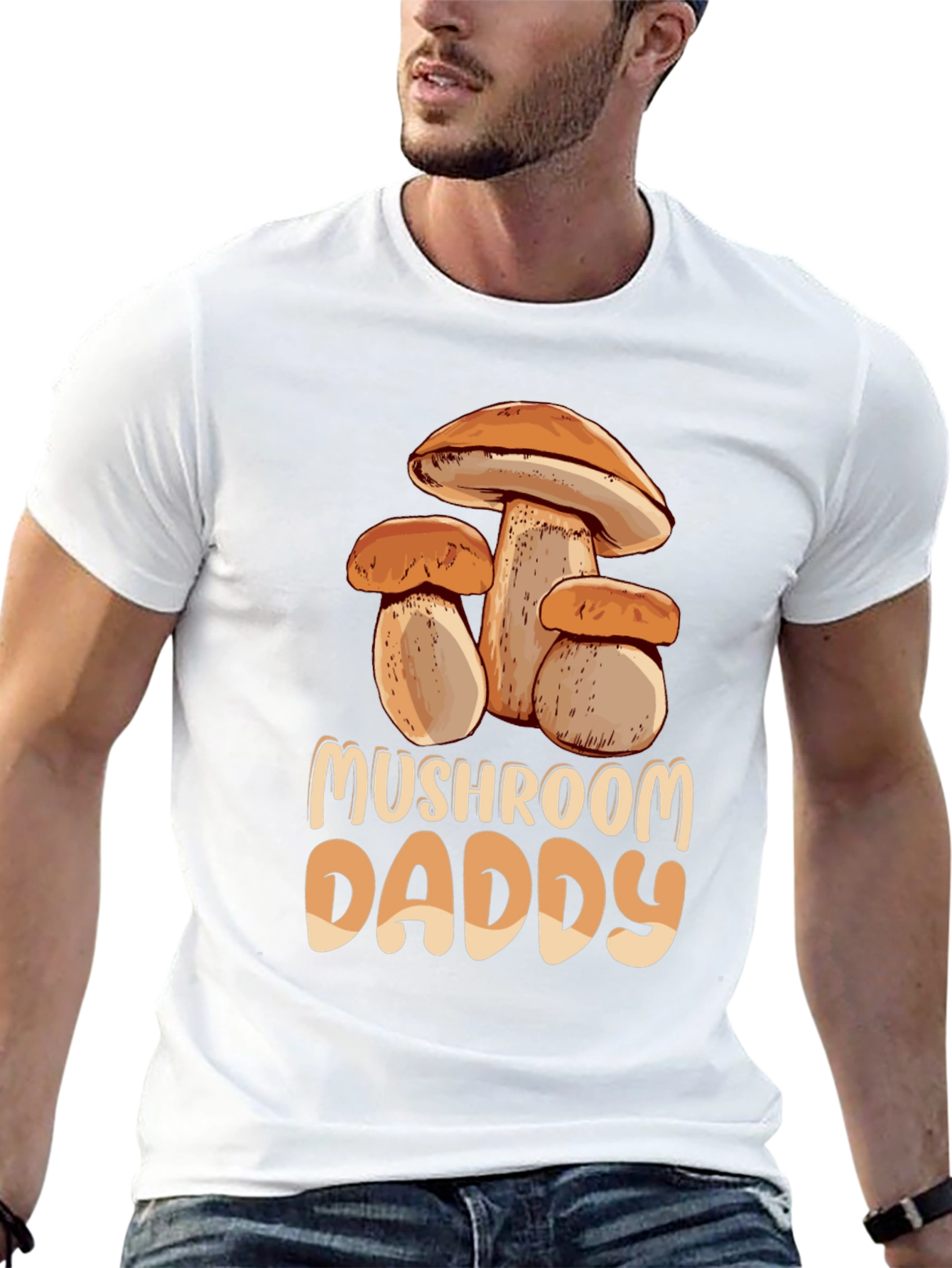 Mushroom Daddy Graphic Tee - Black Cotton T-Shirt