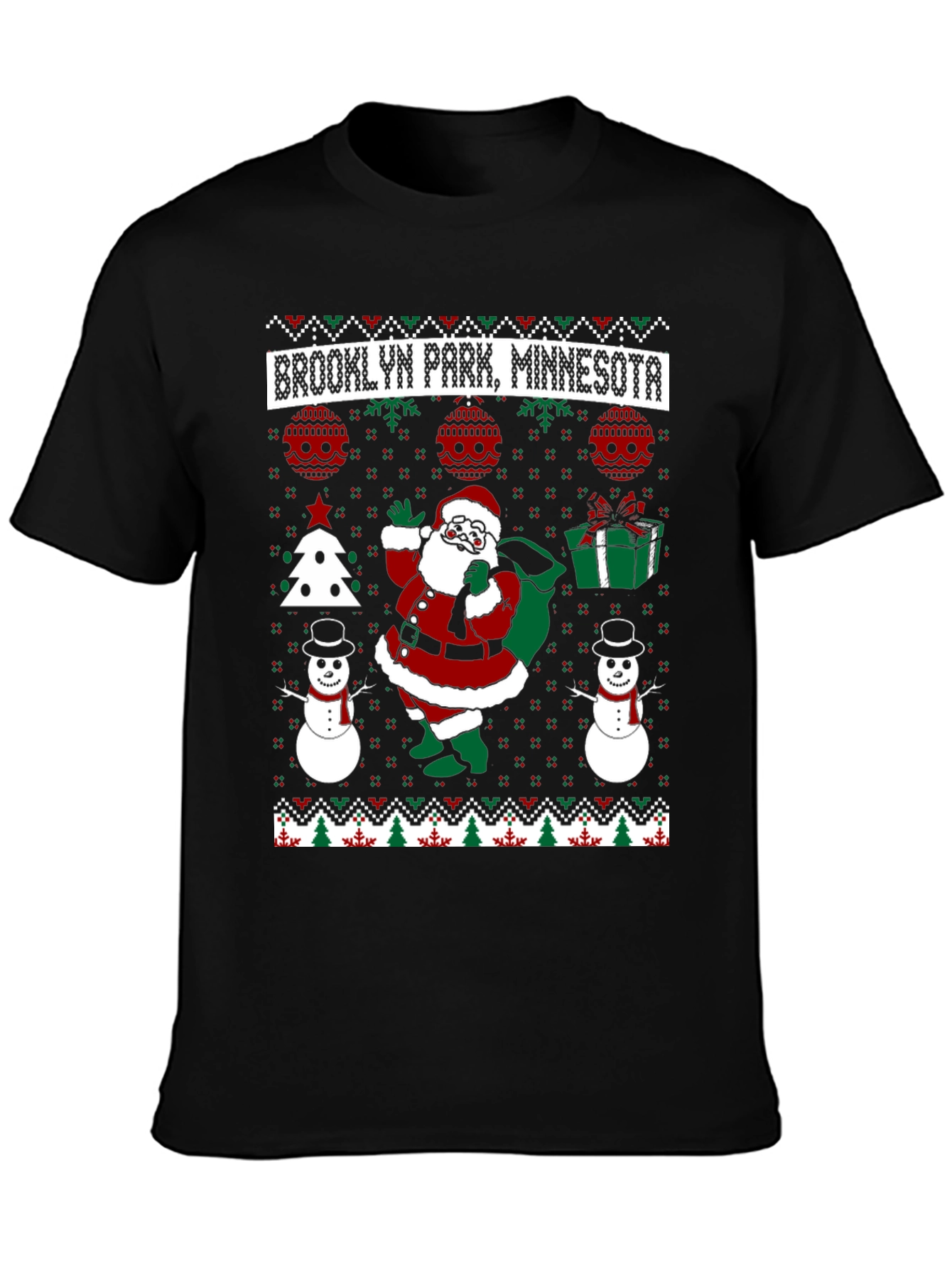 Brooklyn Park Minnesota Santa Christmas Tee