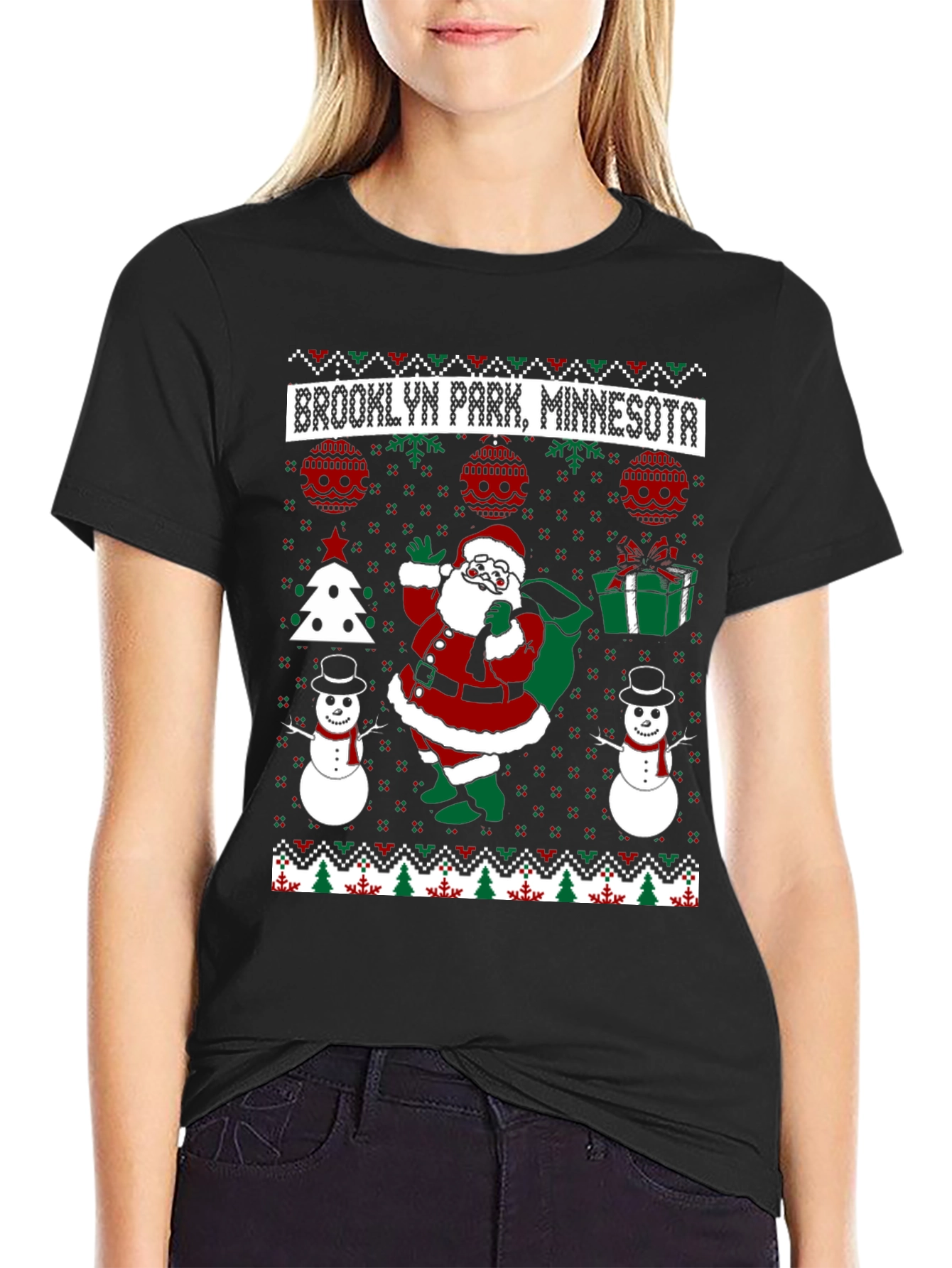 Brooklyn Park Minnesota Santa Christmas Tee
