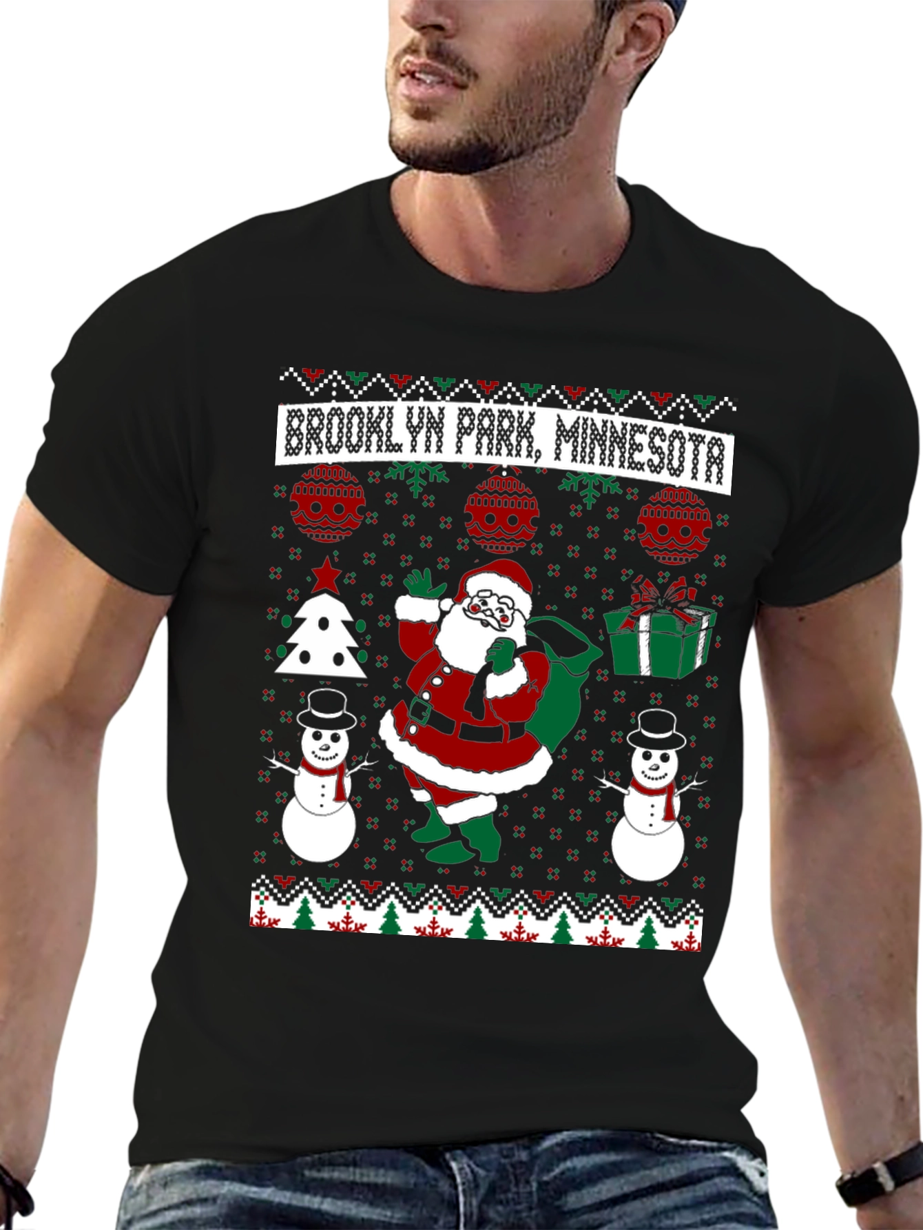 Brooklyn Park Minnesota Santa Christmas Tee