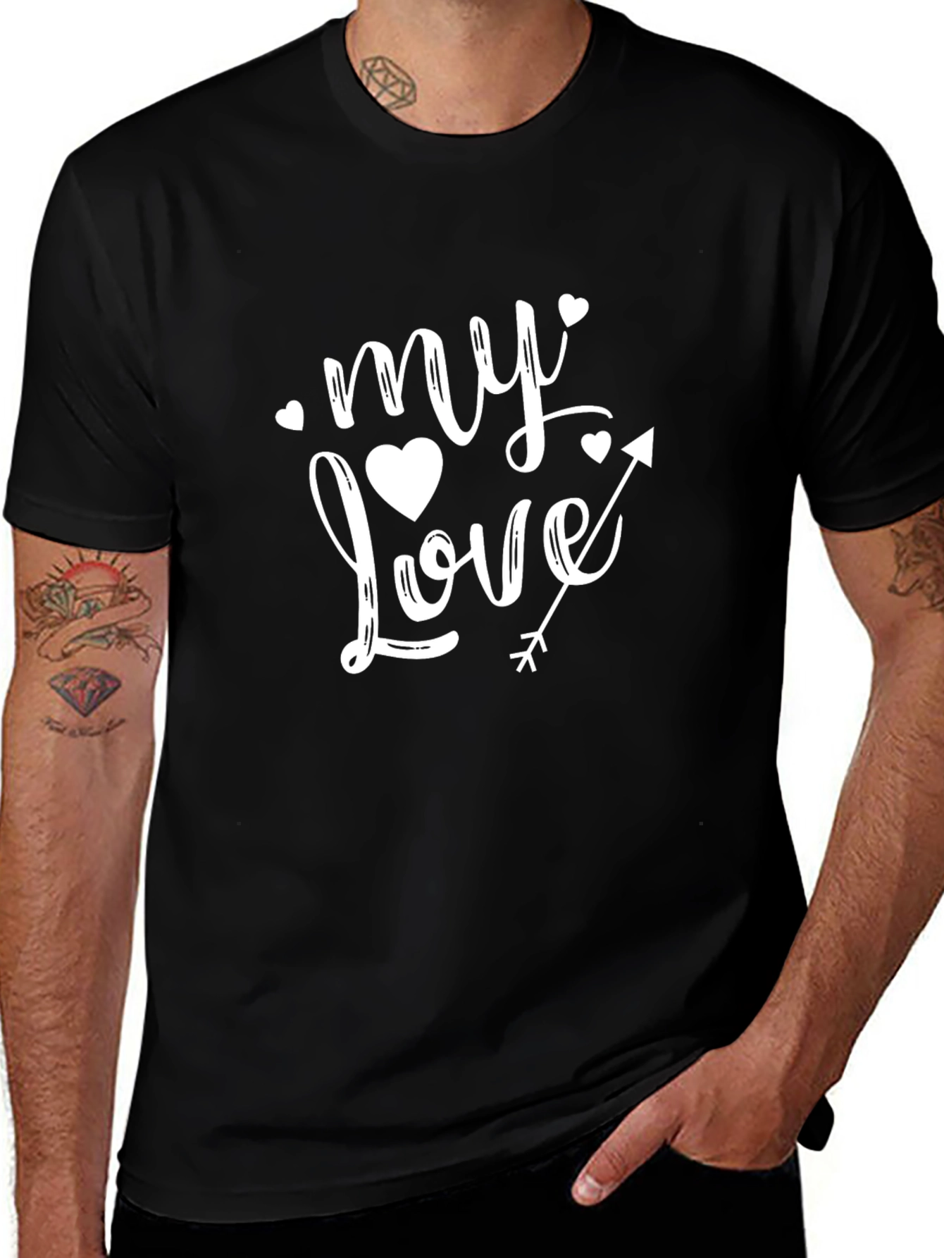 My Love Valentines T-Shirt Heart Arrow Graphic Tee