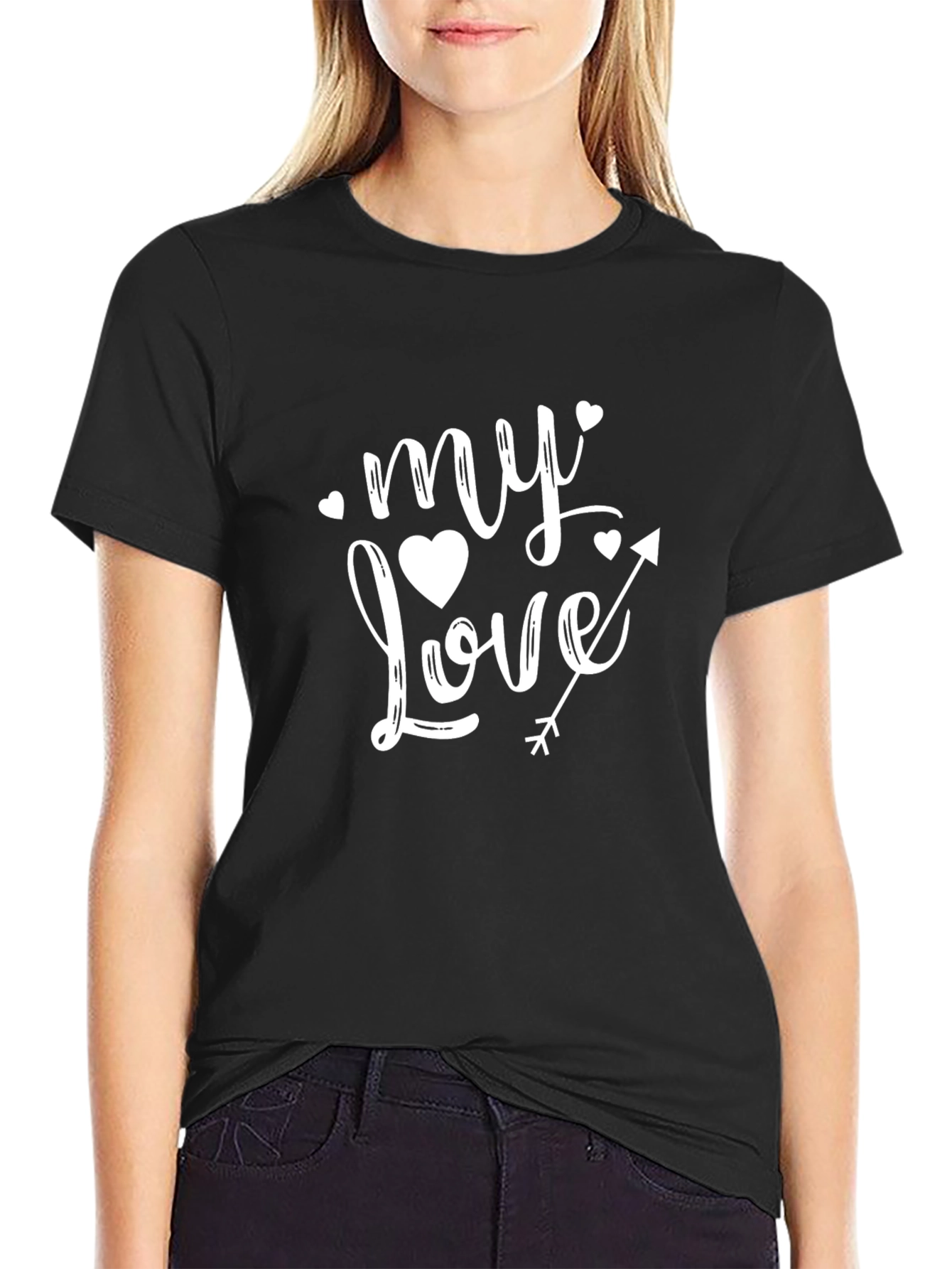 My Love Valentines T-Shirt Heart Arrow Graphic Tee