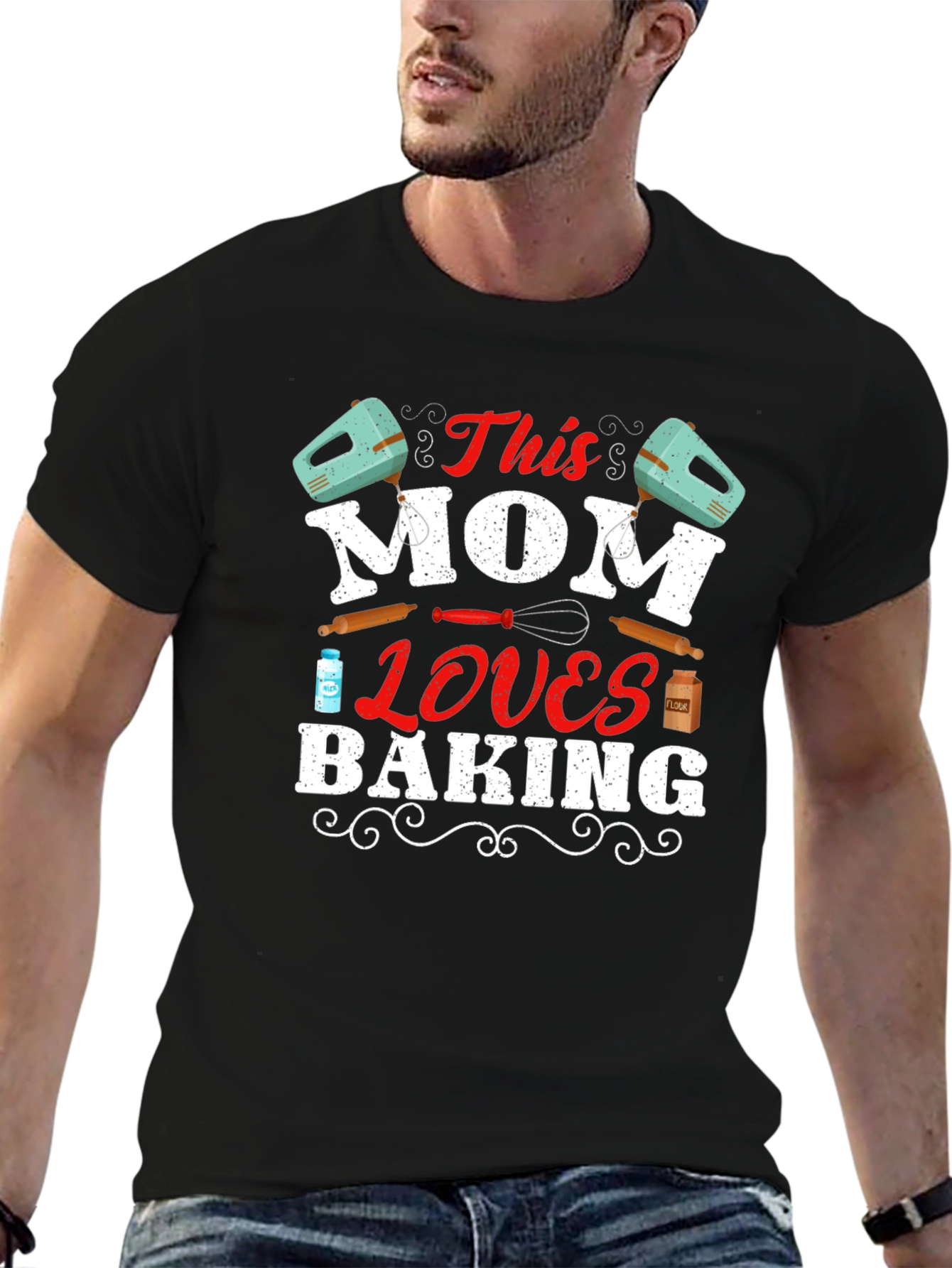 This Mom Loves Baking T-Shirt - Black