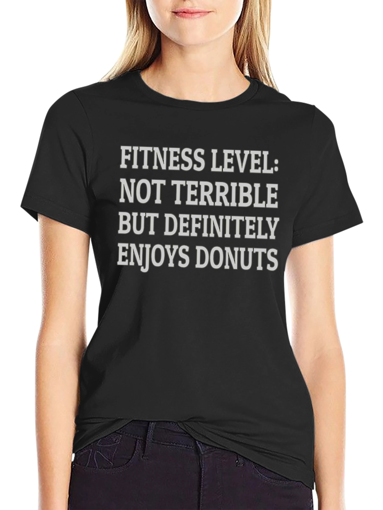 Funny Fitness Level Donuts Graphic T-Shirt