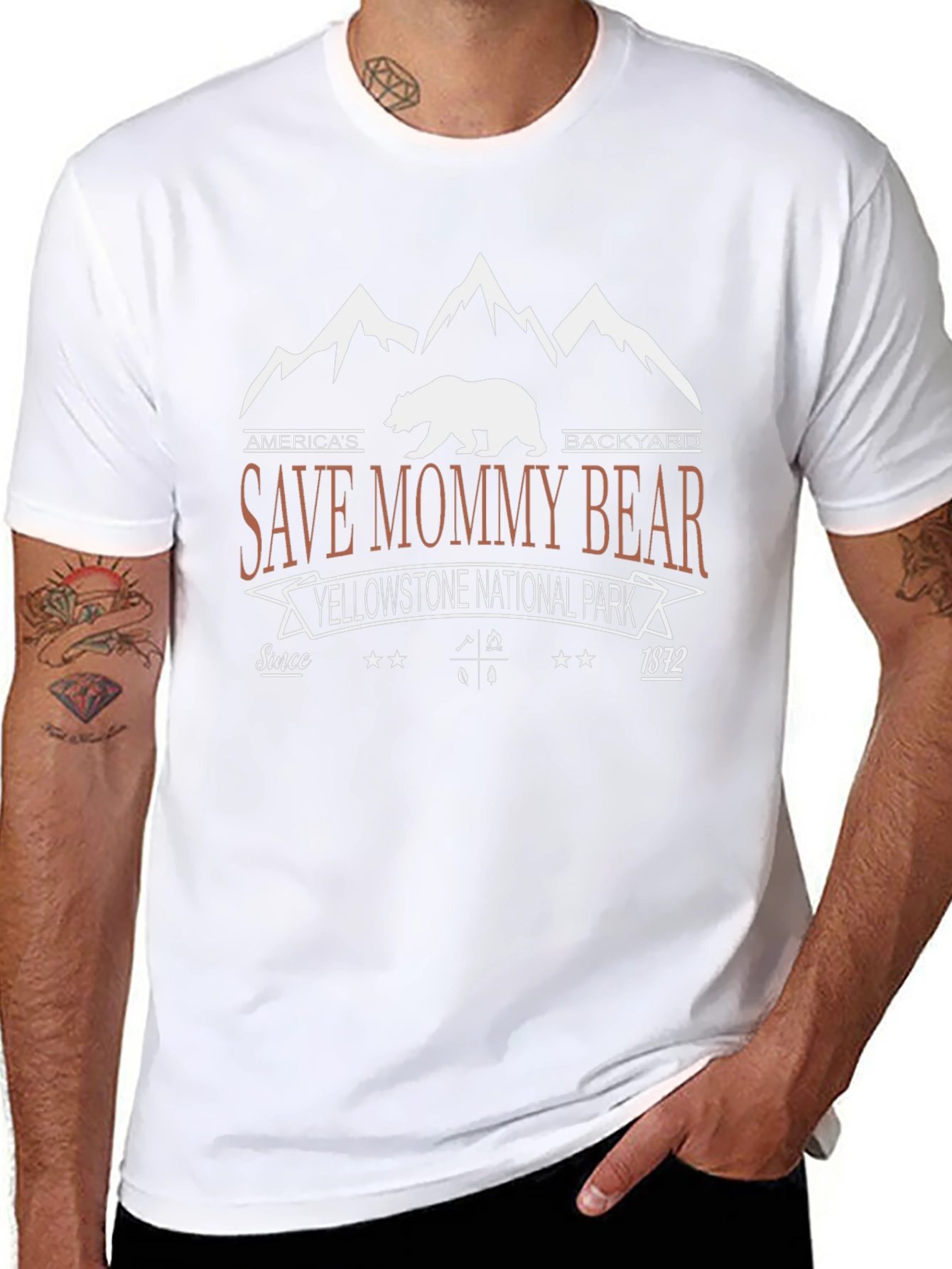 Save Mommy Bear Tee: Yellowstone National Park T-Shirt
