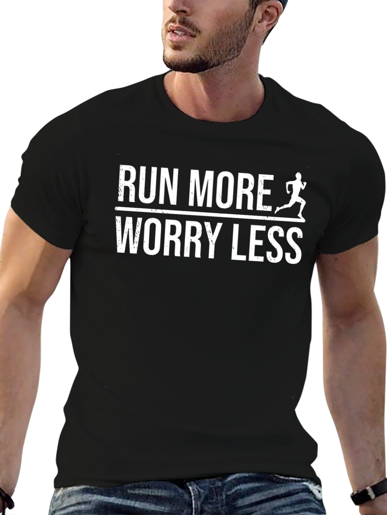 Run More Worry Less Graphic Tee