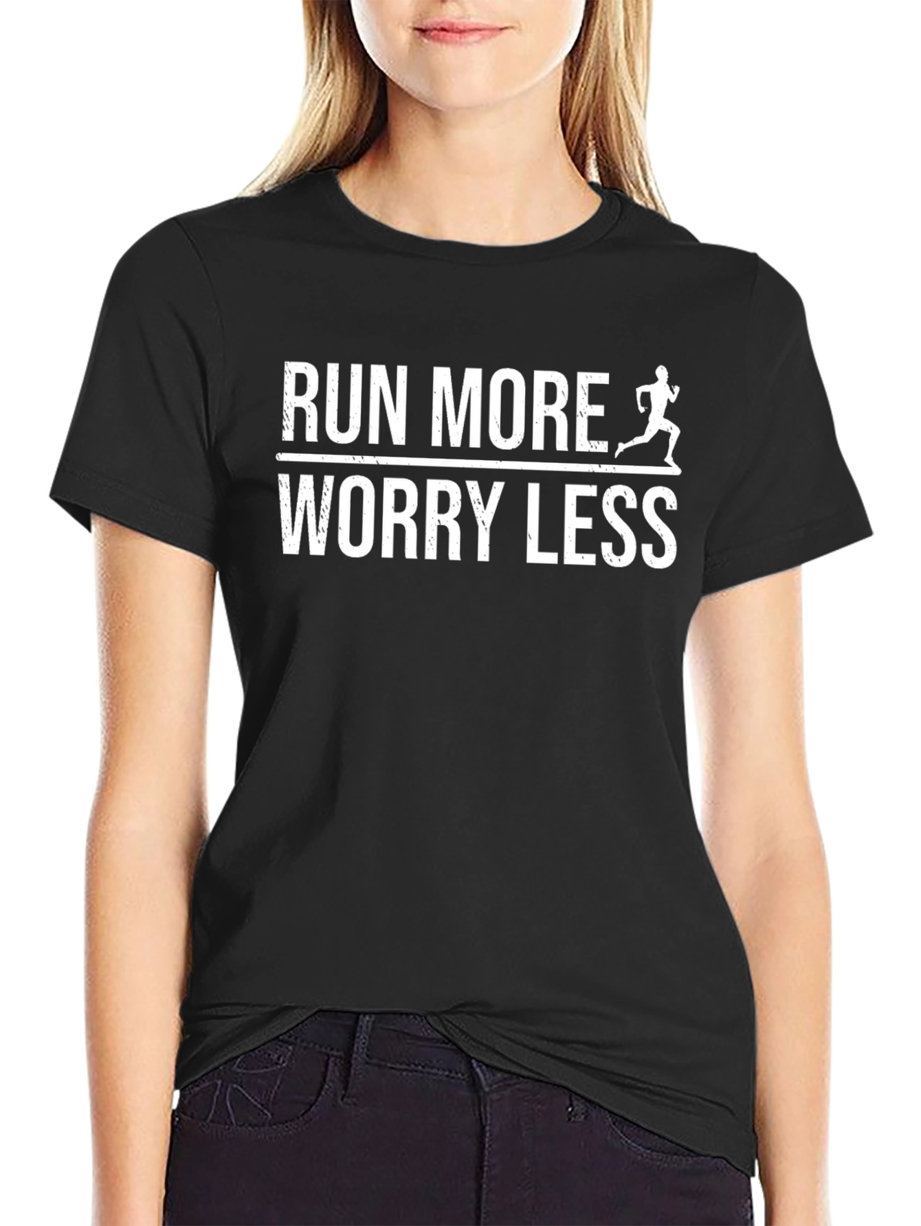 Run More Worry Less Graphic Tee