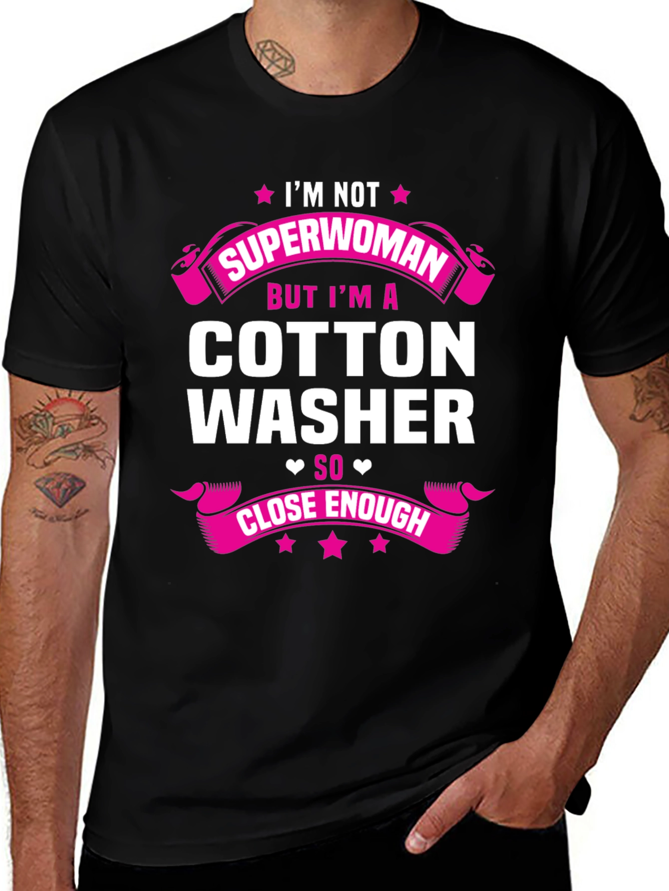 Cotton Washer T-Shirt - Superwoman Close Enough