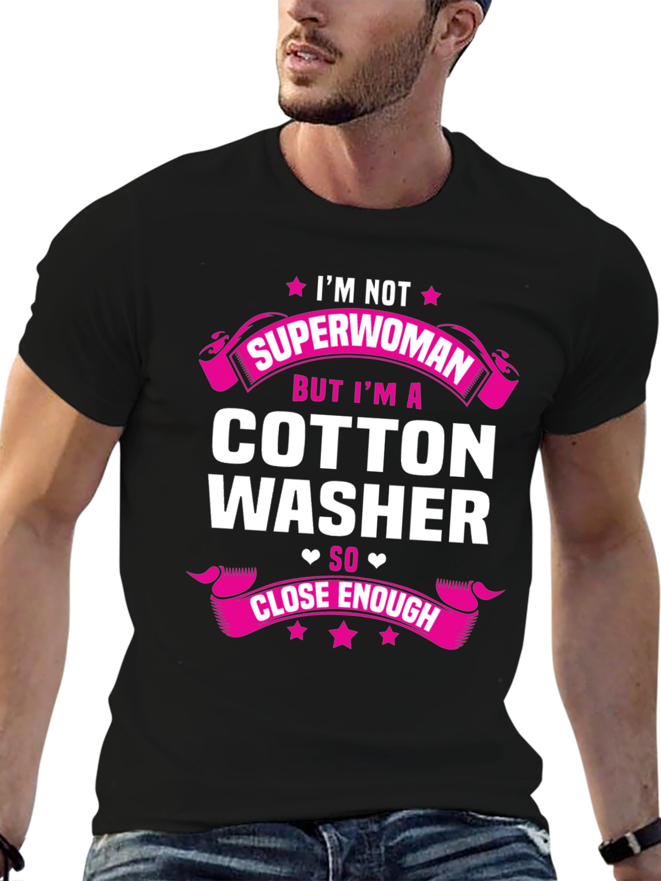 Cotton Washer T-Shirt - Superwoman Close Enough