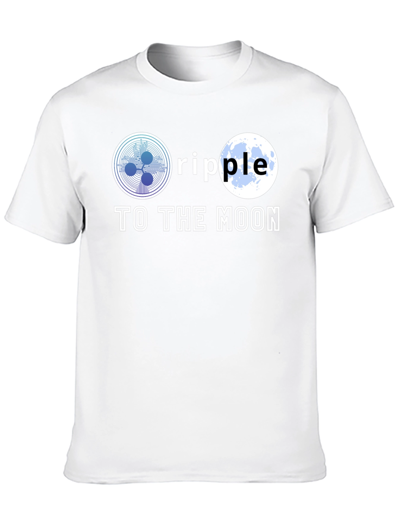 Ripple To The Moon Black T-Shirt Cryptocurrency HODL