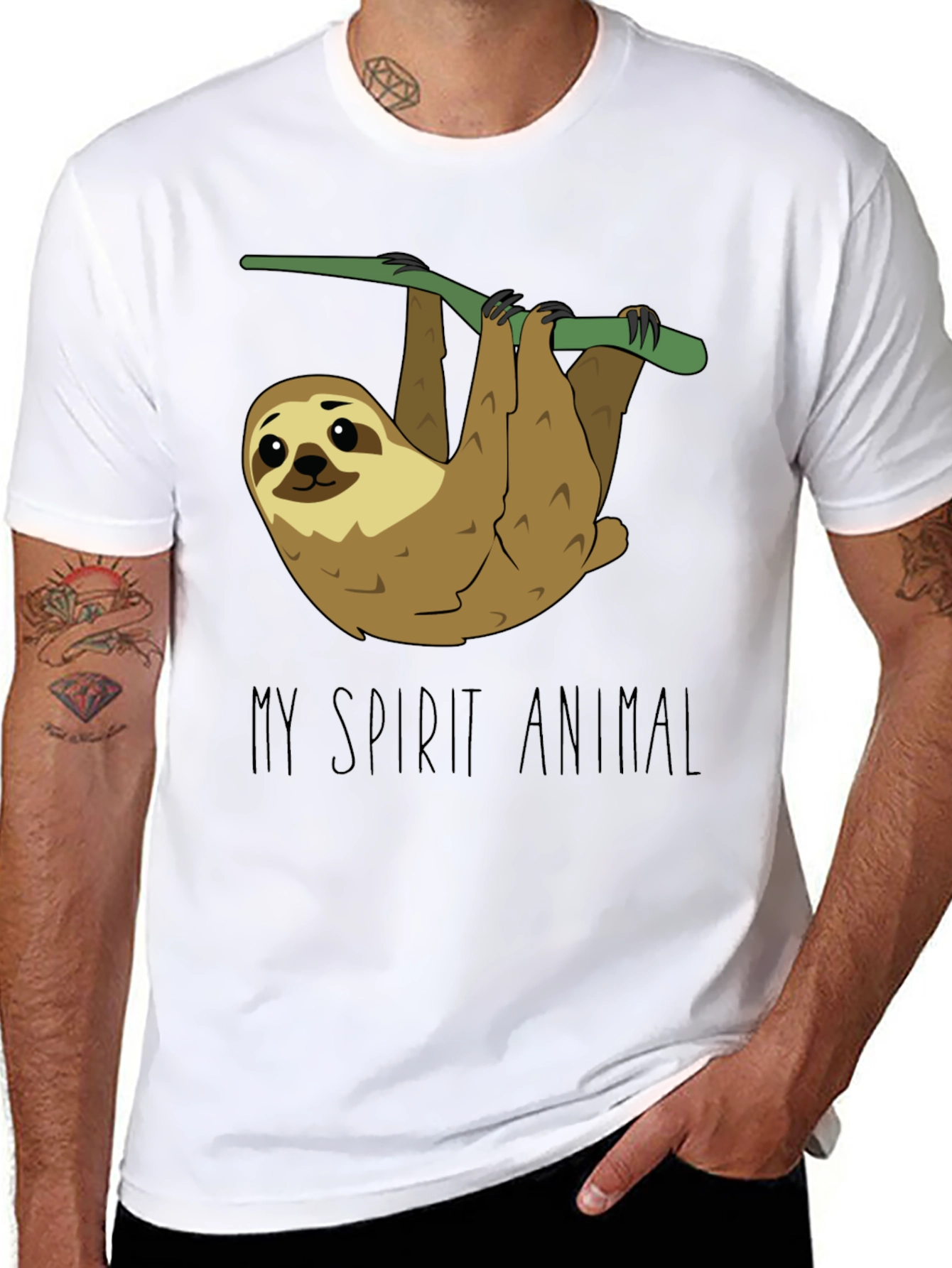 Sloth Spirit Animal Graphic T-Shirt