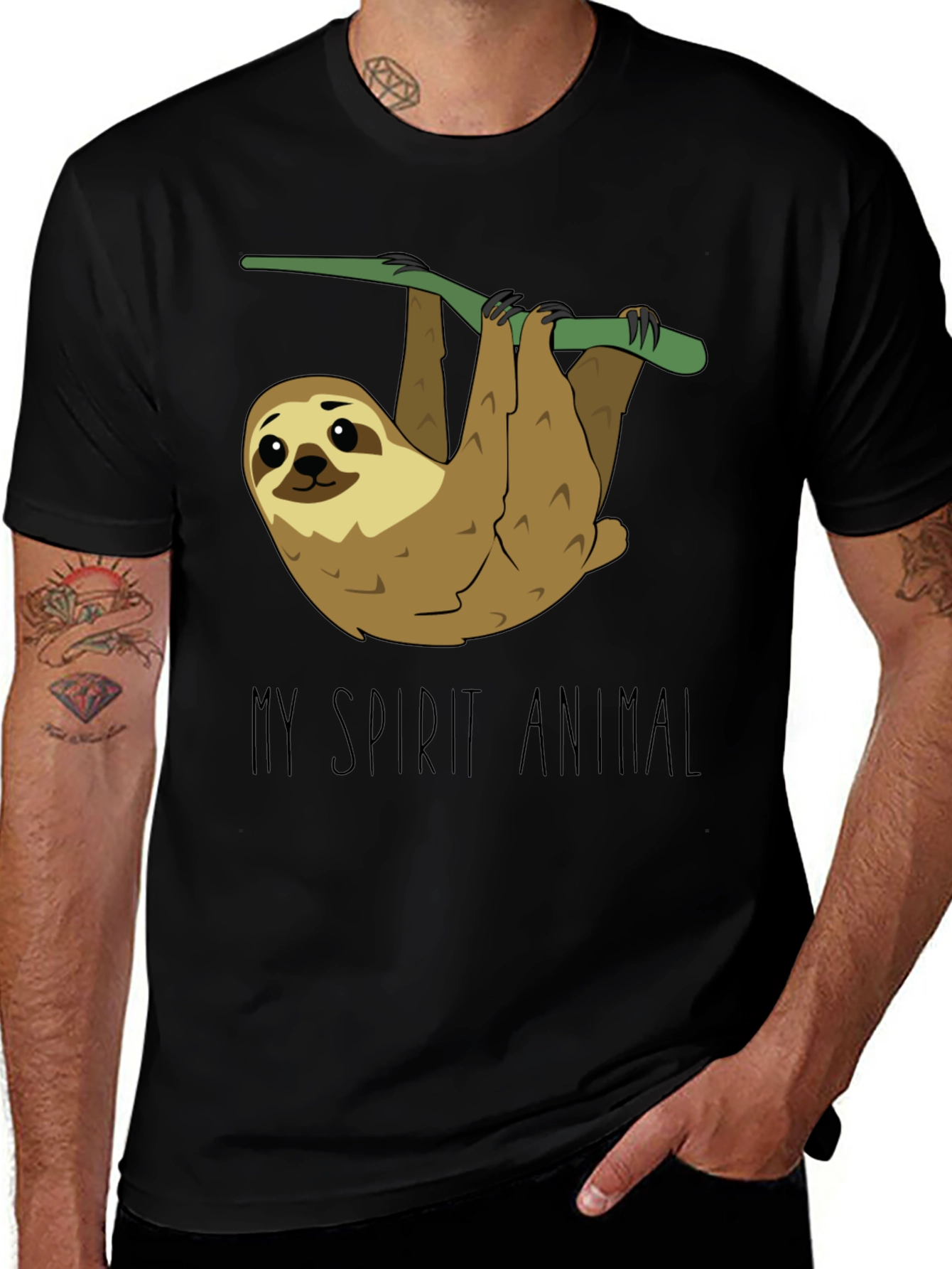 Sloth Spirit Animal Graphic T-Shirt