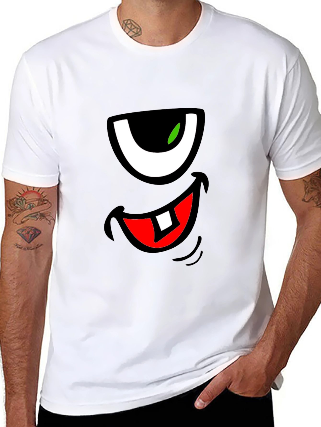 Funny Monster Face Graphic T-Shirt