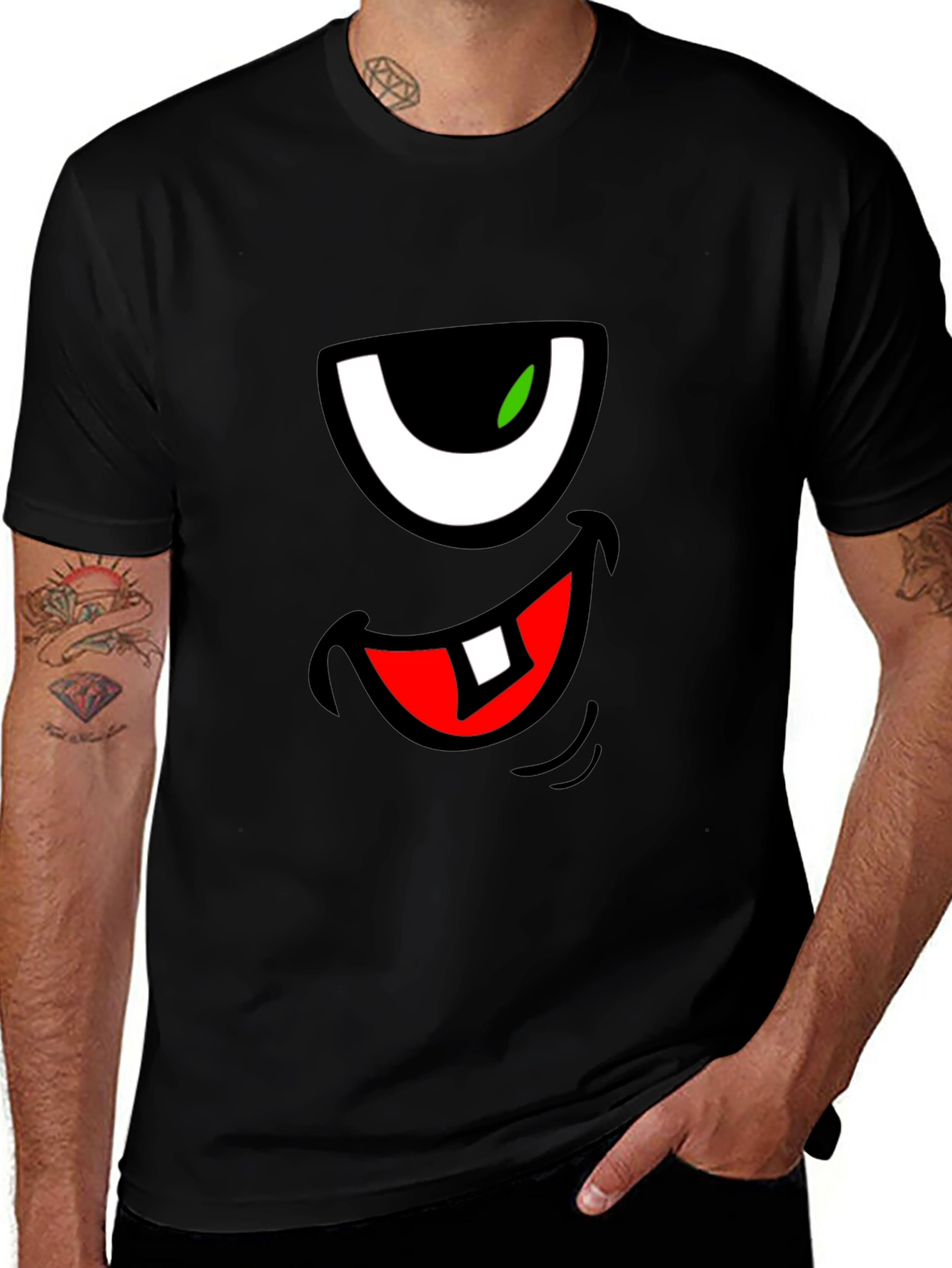 Funny Monster Face Graphic T-Shirt
