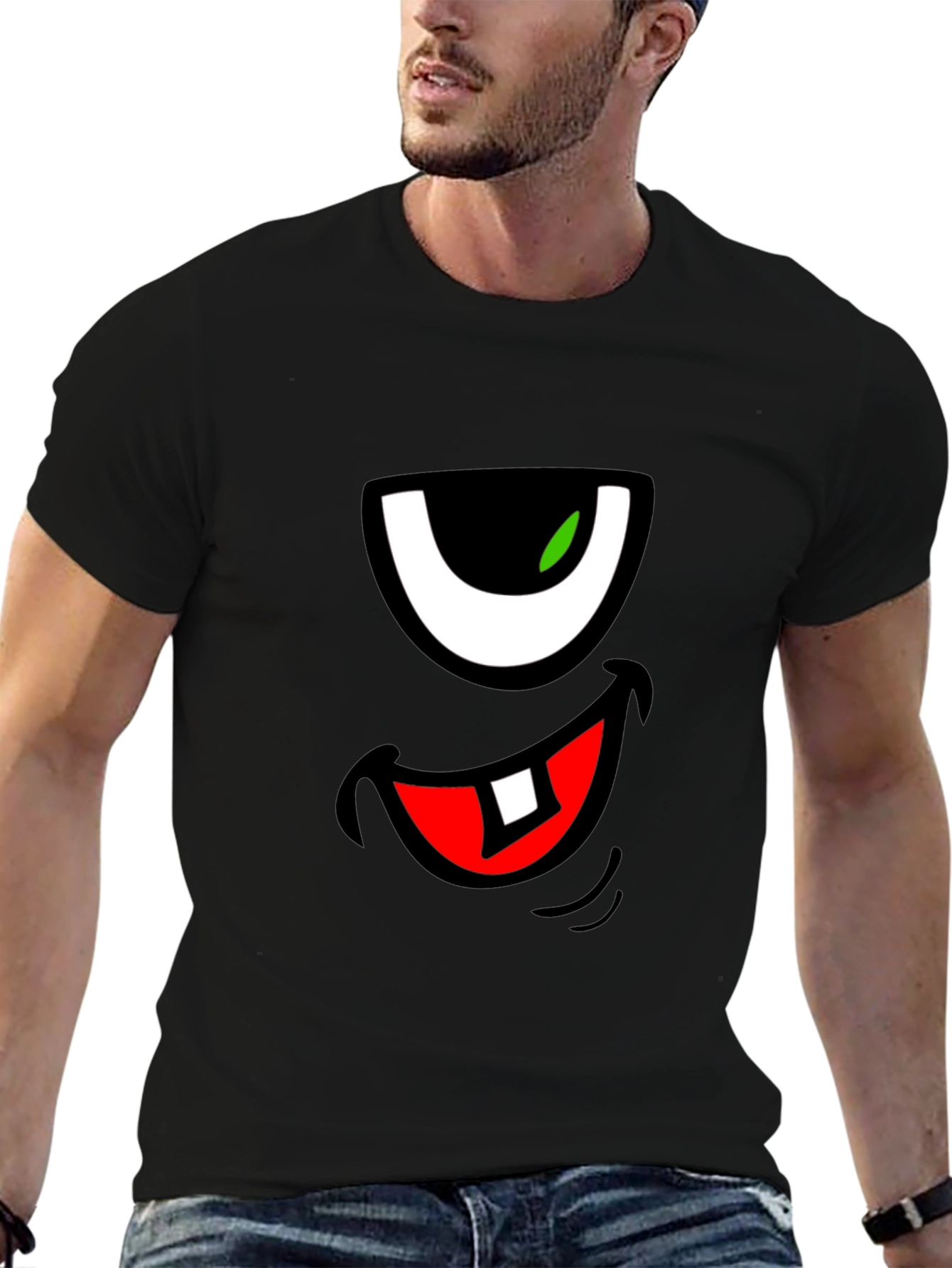 Funny Monster Face Graphic T-Shirt